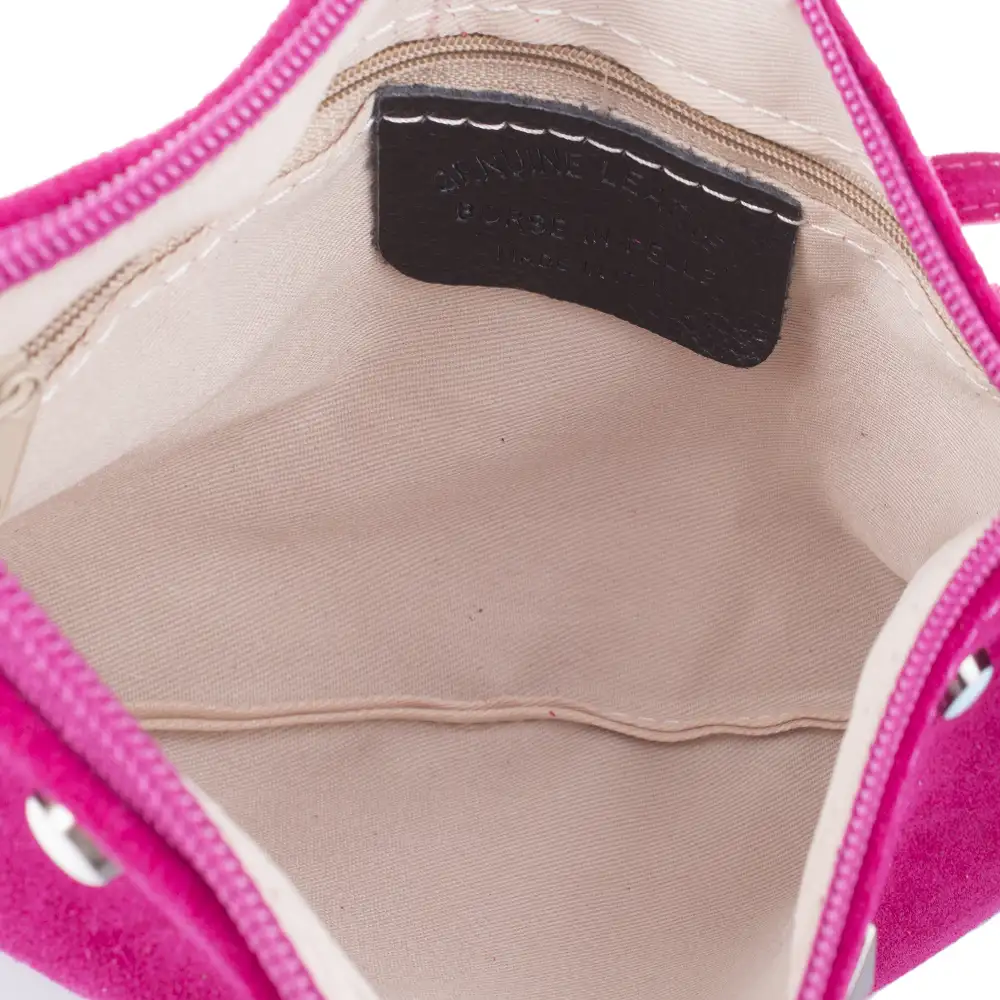 Elda Bolso bandolera Mujer.Piel auténtica Gamuza  