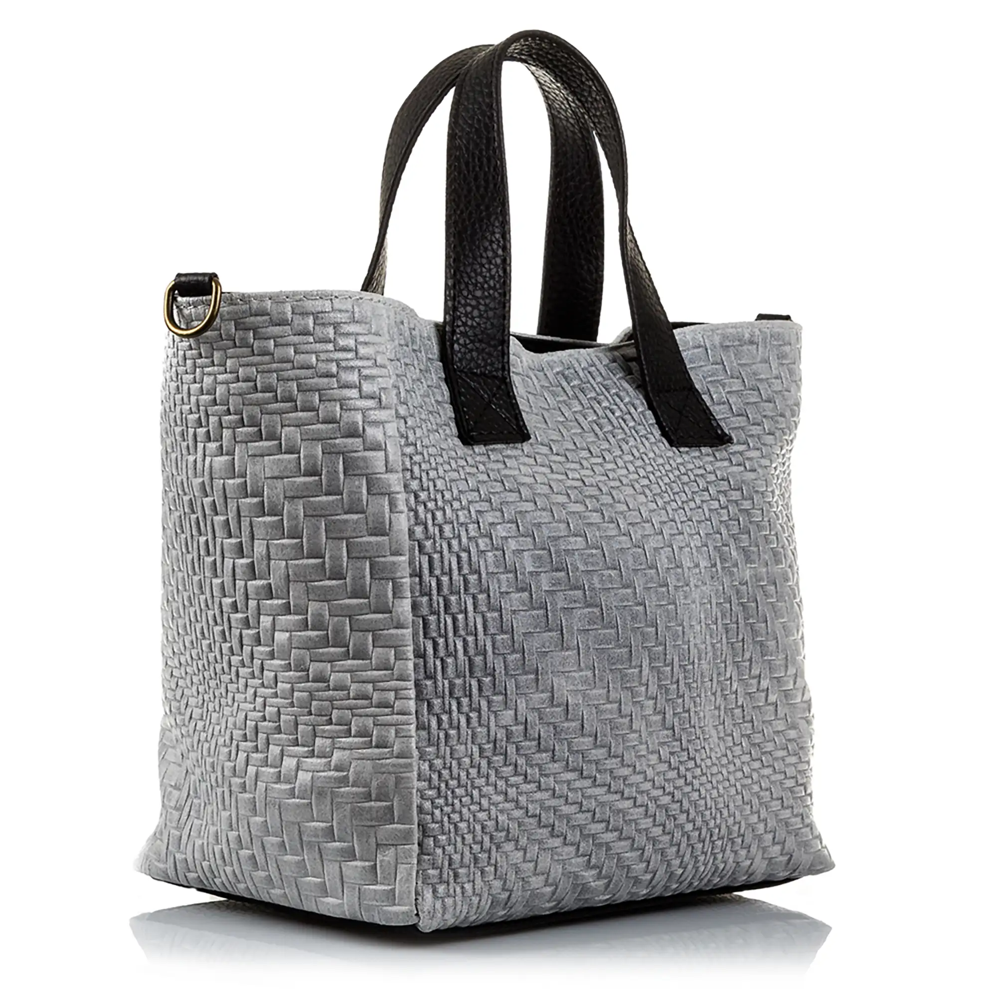 Cassandra Bolso tote Mujer.Piel auténtica Gamuza Grabado Entrelazado 