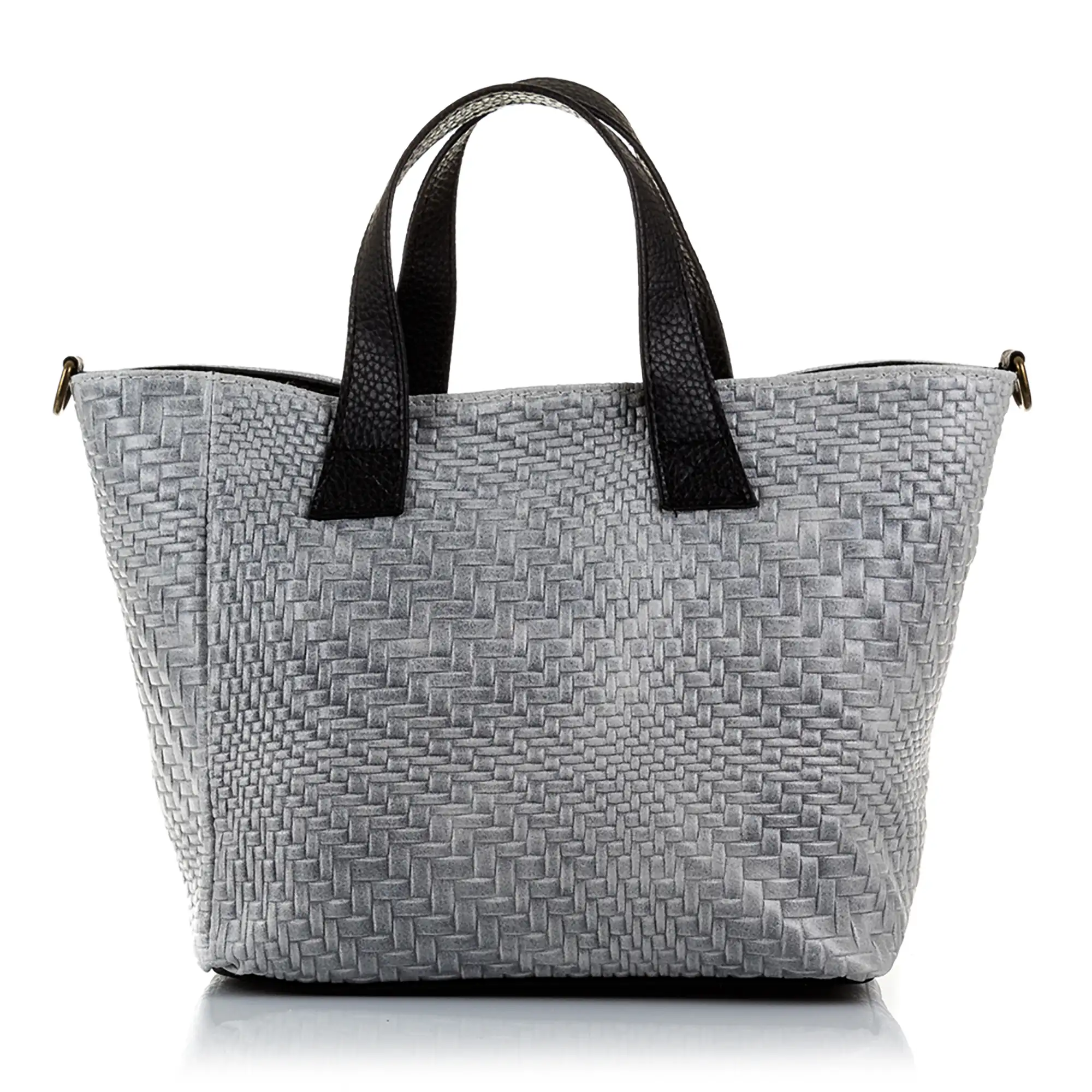 Cassandra Bolso tote Mujer.Piel auténtica Gamuza Grabado Entrelazado 