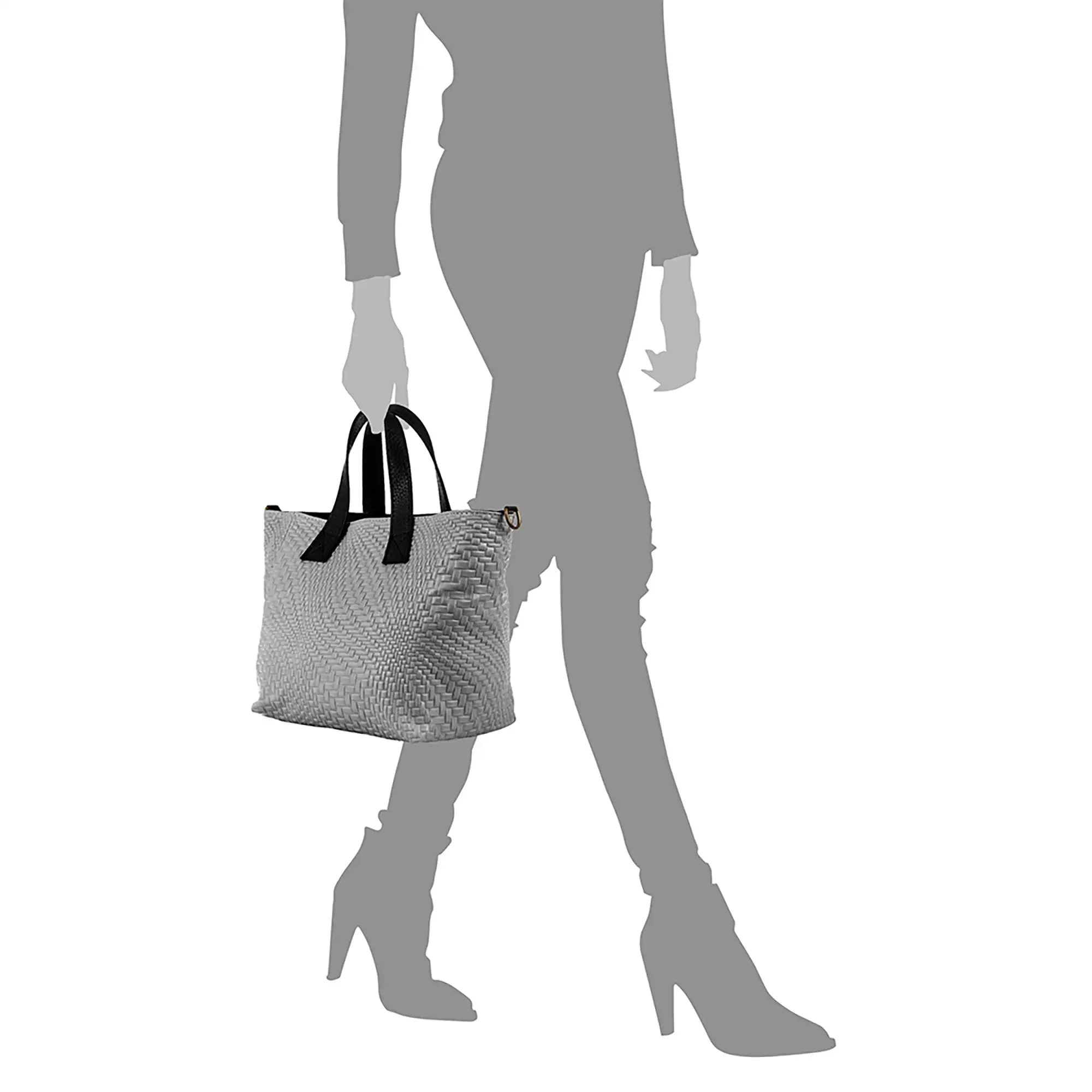 Cassandra Bolso tote Mujer.Piel auténtica Gamuza Grabado Entrelazado 