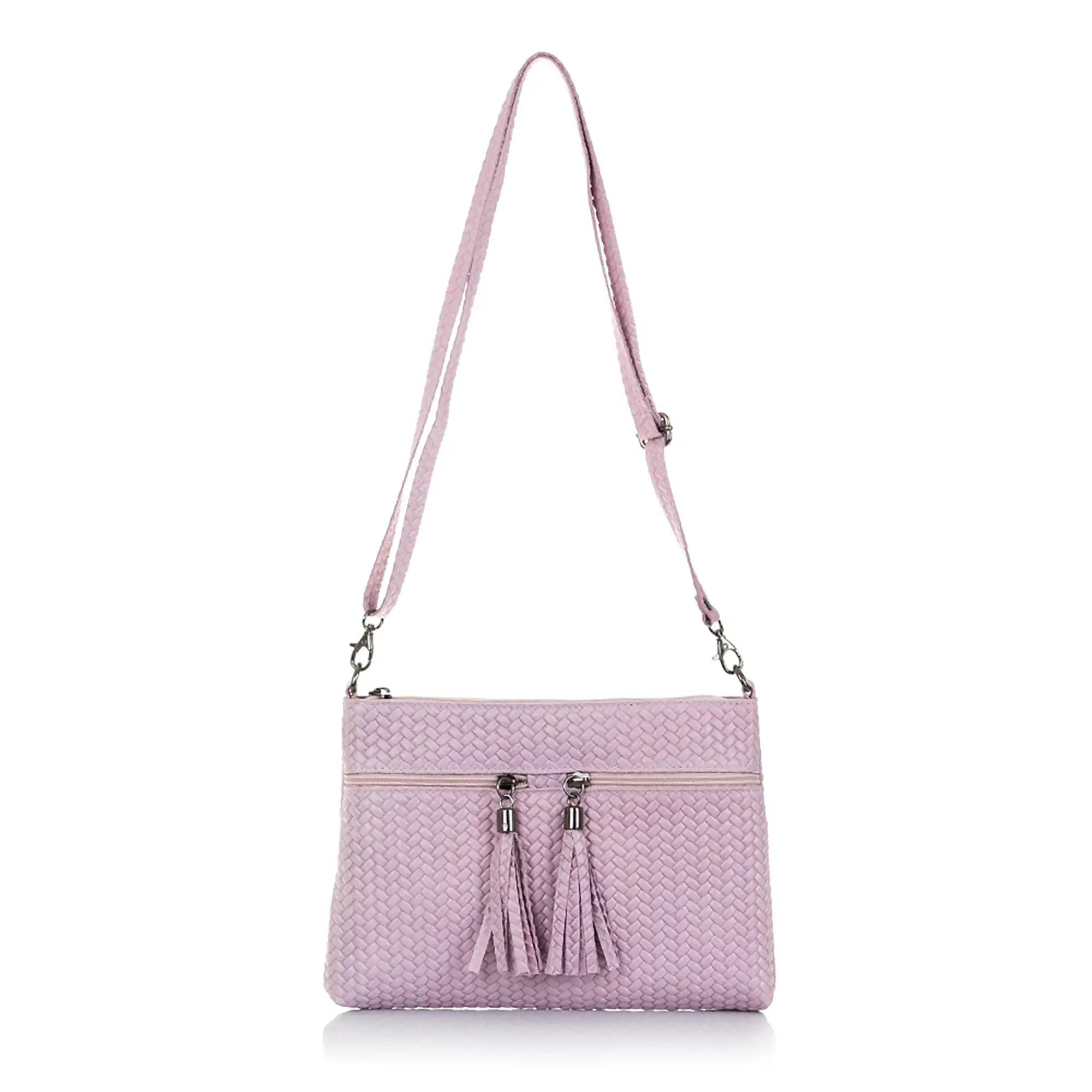 Oderzo Bolso bandolera Mujer.Piel auténtica Gamuza Grabado Espiga 