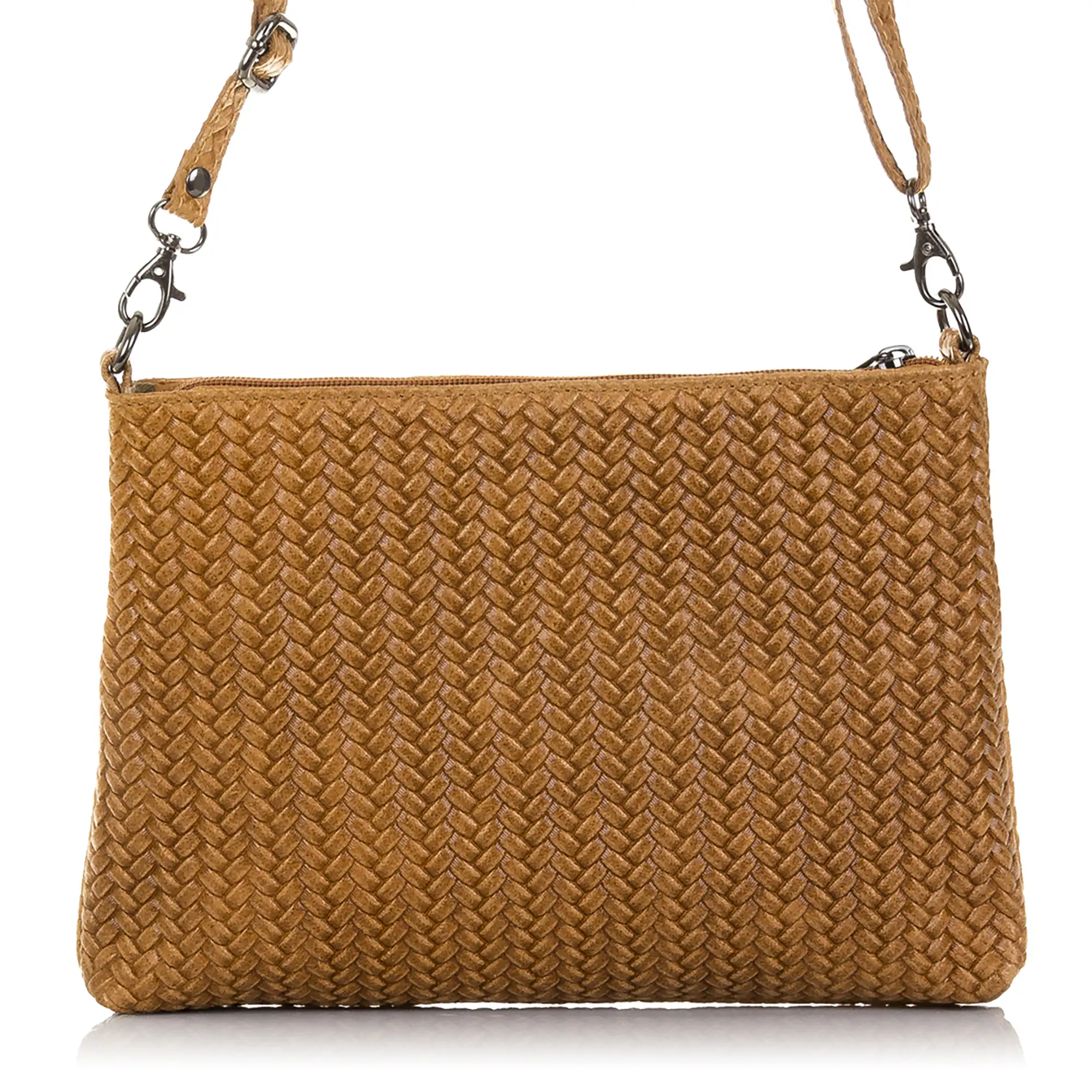 Oderzo Bolso bandolera Mujer.Piel auténtica Gamuza Grabado Espiga 