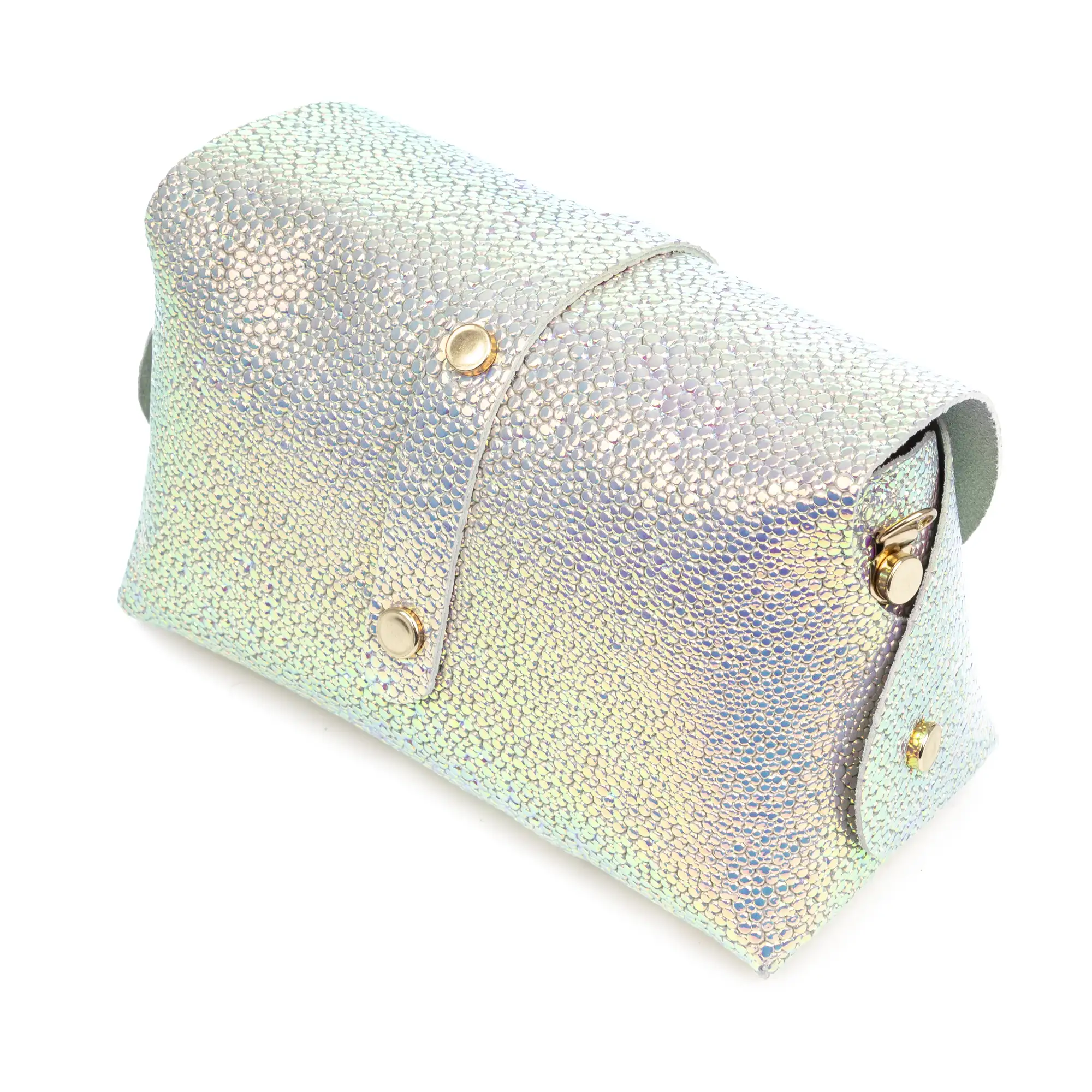 Aurora Bolso bandolera Mujer. Piel auténtica Gamuza acabado iridiscente.