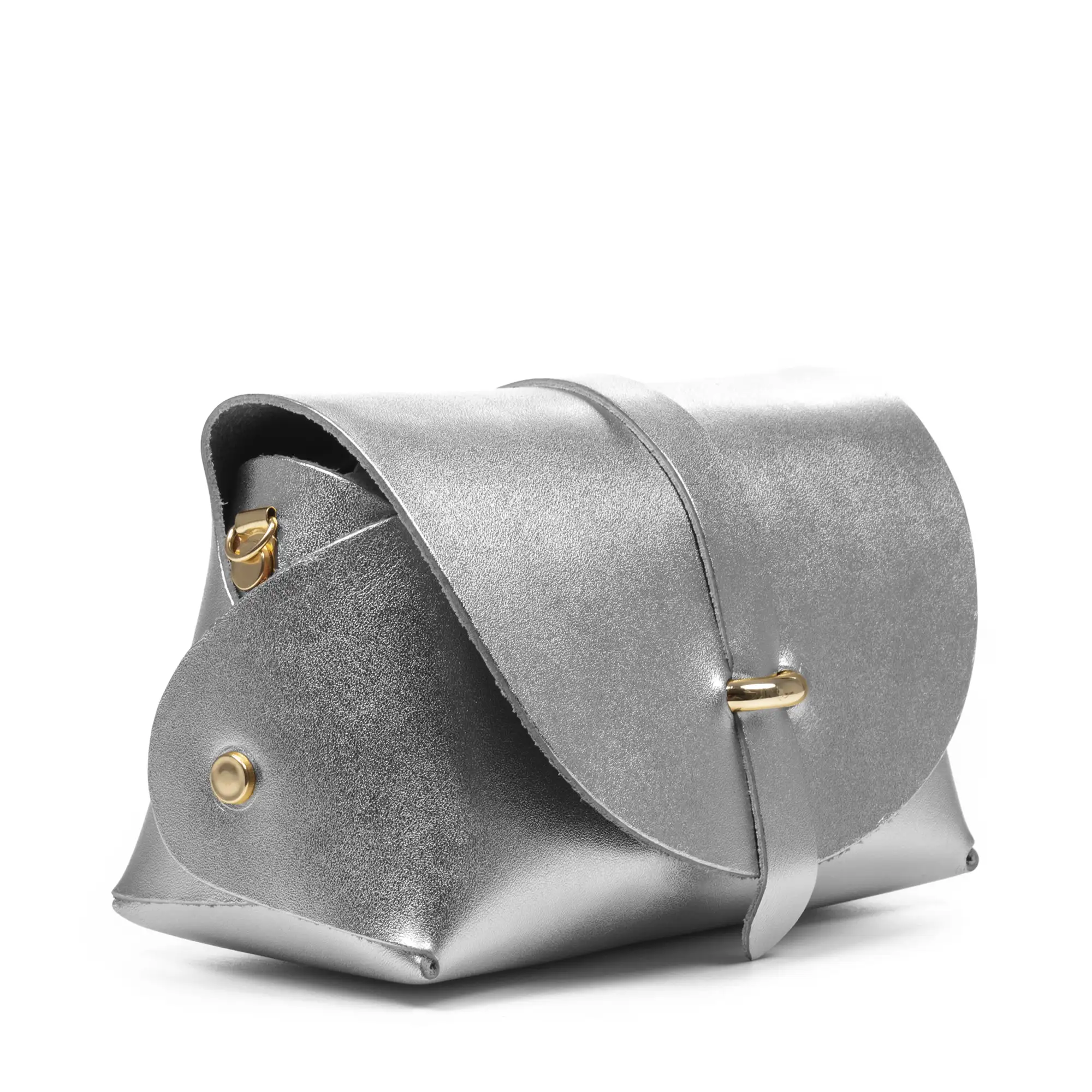 Aurora Bolso bandolera Mujer. Piel auténtica Gamuza lacado brillante.