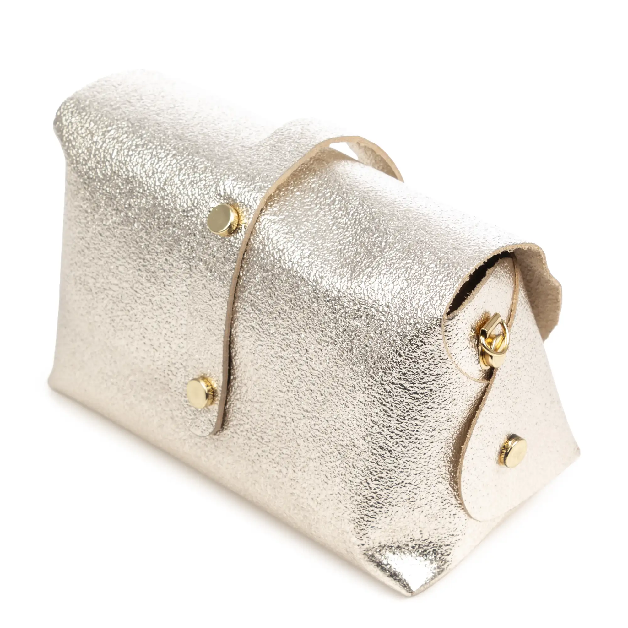 Aurora Bolso bandolera Mujer. Piel auténtica Gamuza lacado texturizado brillante.