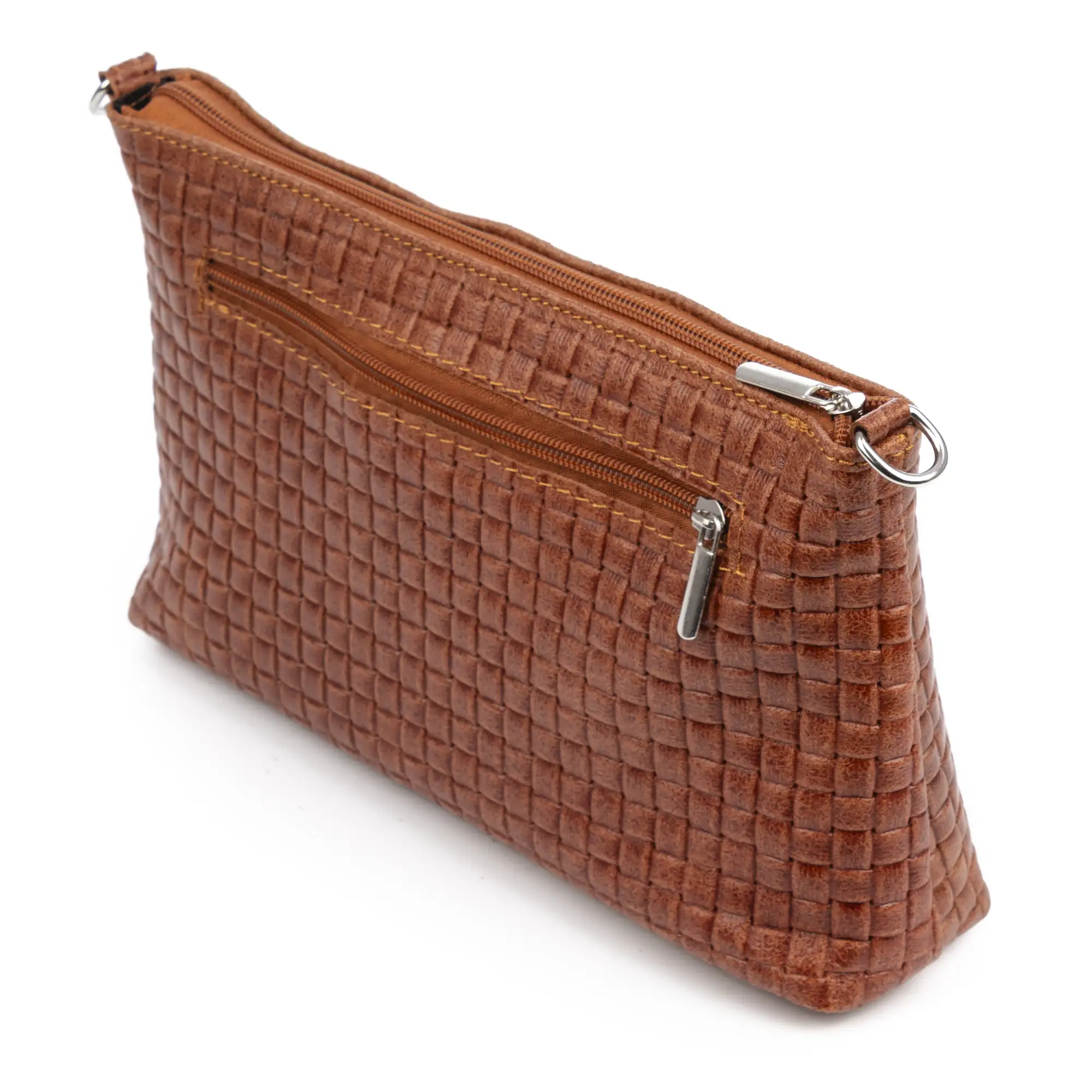 Zia Bolso bandolera Mujer. Piel auténtica Gamuza Grabado Geométrico.