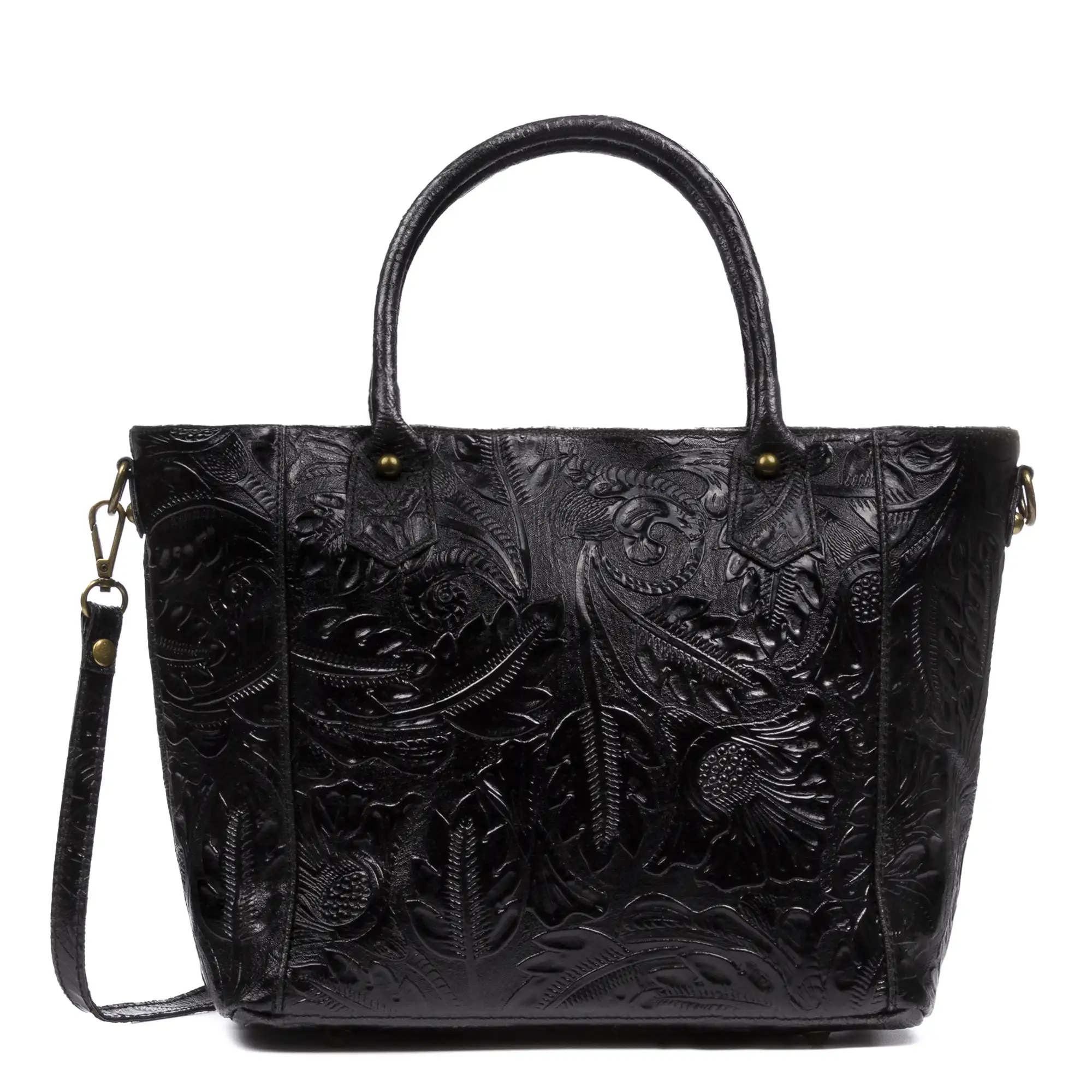 Donna Bolso tote Mujer. Piel auténtica Gamuza Grabado Arabesco.