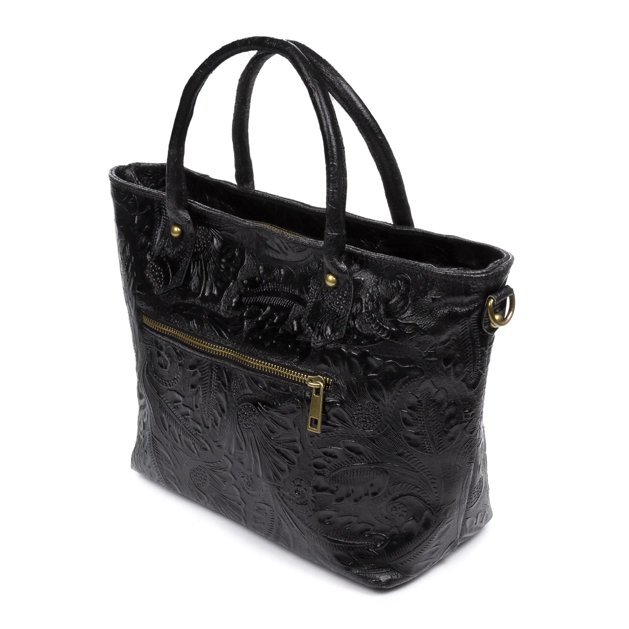 Donna Bolso tote Mujer. Piel auténtica Gamuza Grabado Arabesco.