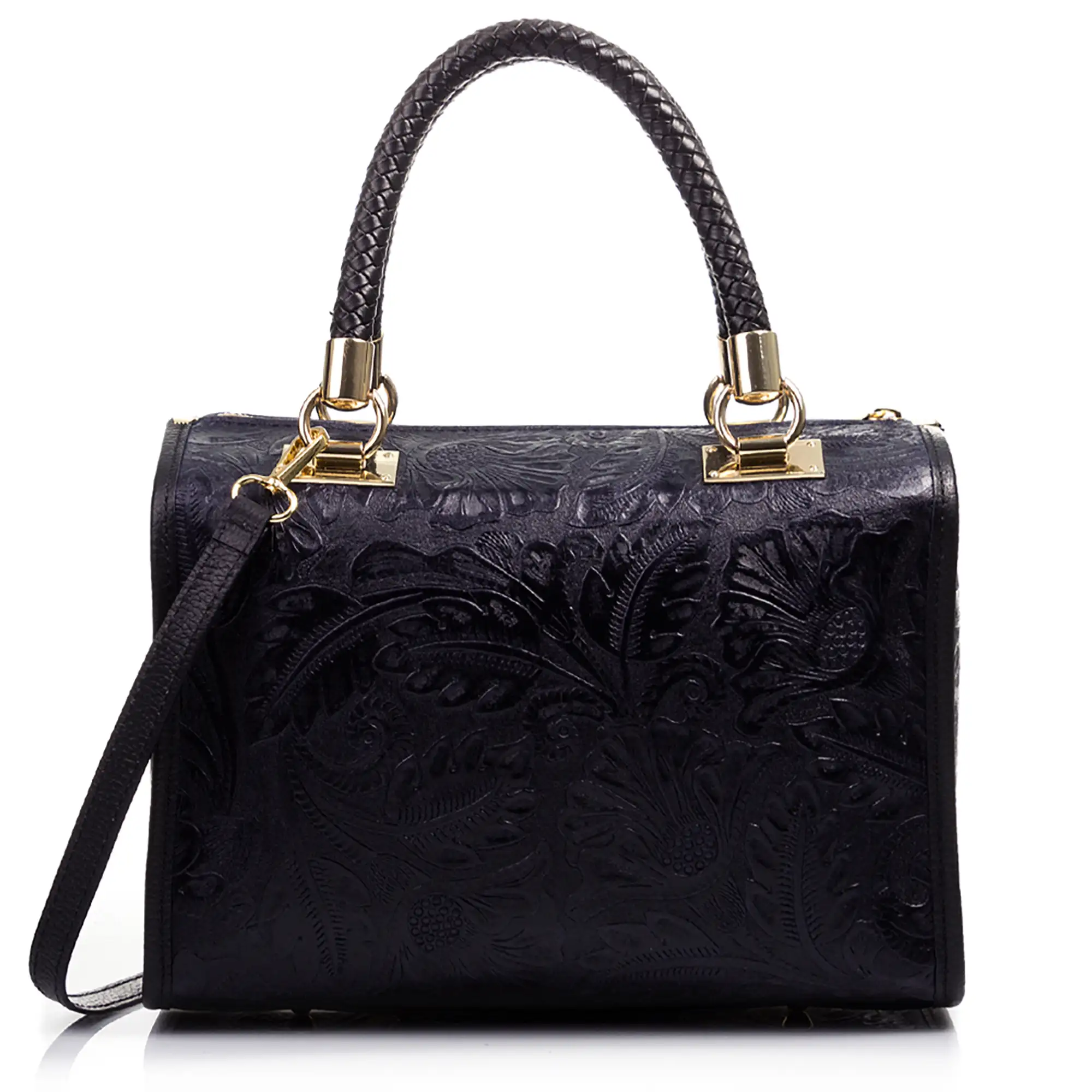 Catena Bolso tote Mujer.Piel auténtica Gamuza Grabado Arabesco 