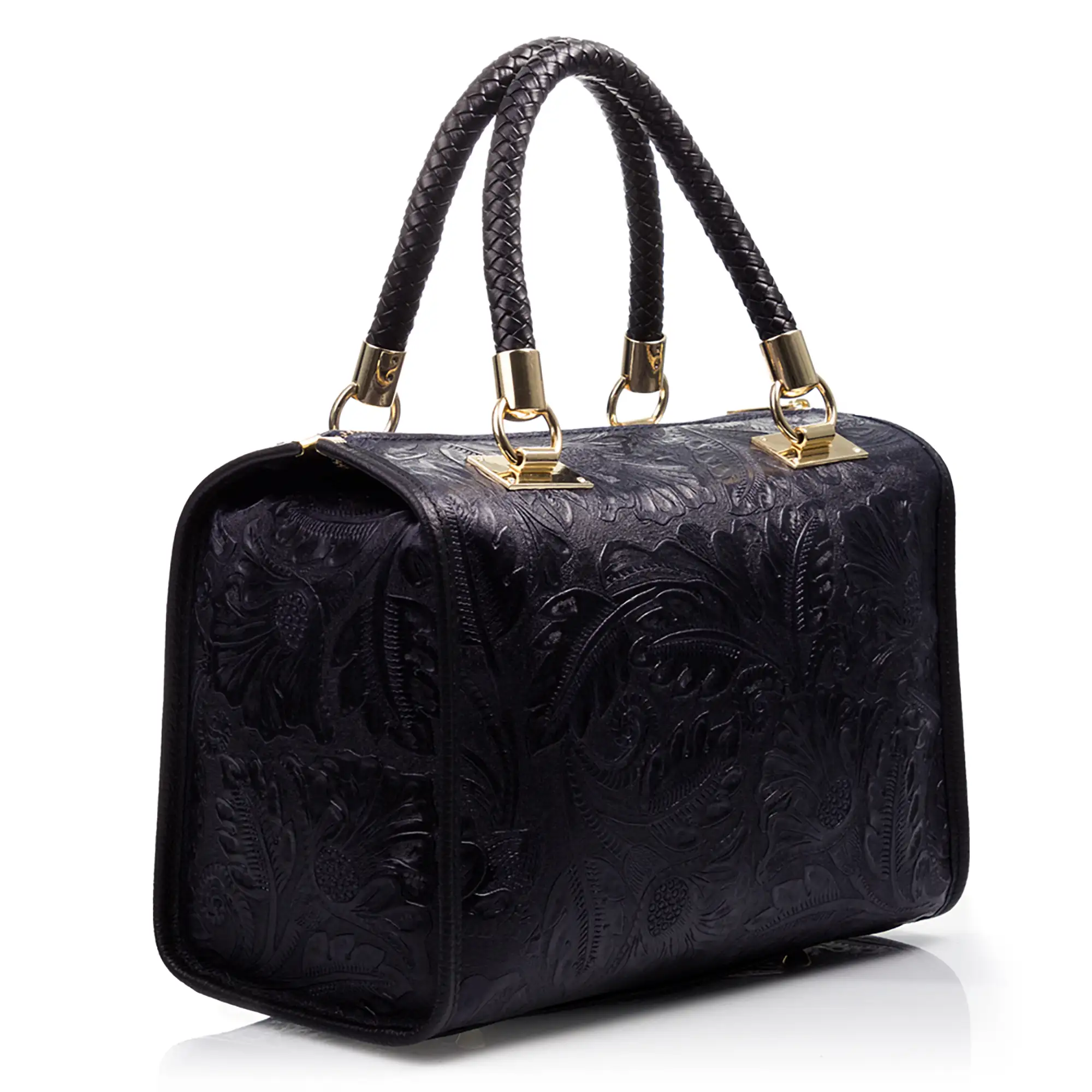 Catena Bolso tote Mujer.Piel auténtica Gamuza Grabado Arabesco 