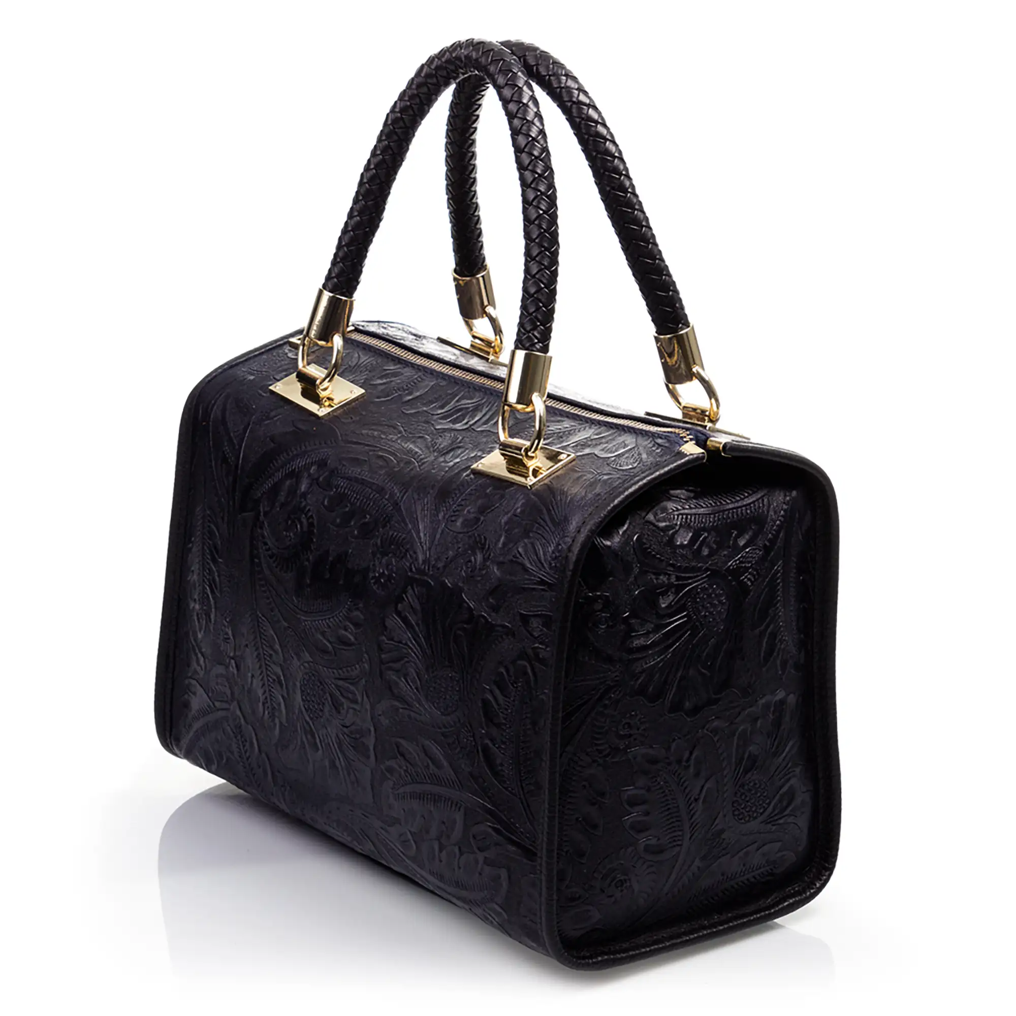 Catena Bolso tote Mujer.Piel auténtica Gamuza Grabado Arabesco 