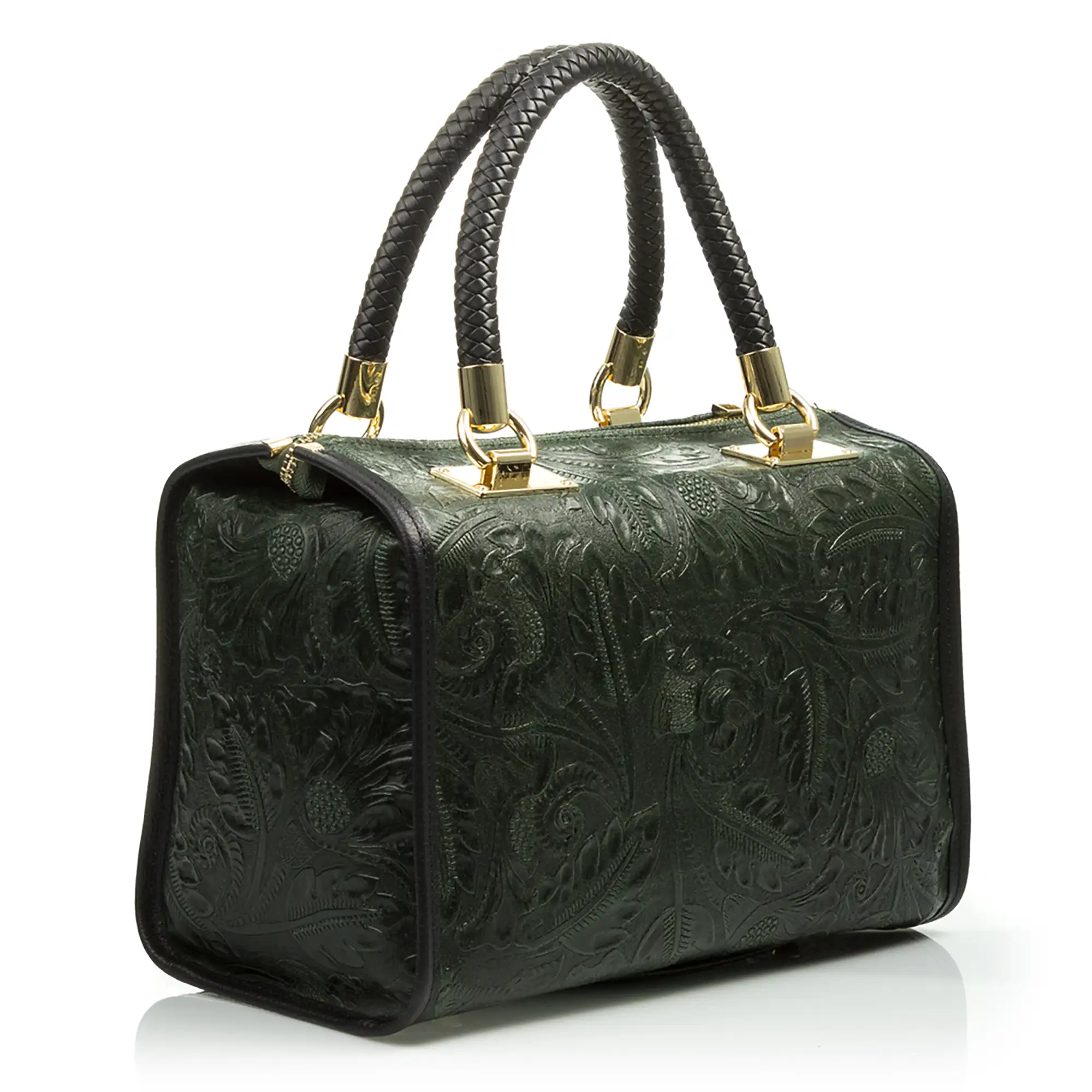 Catena Bolso tote Mujer.Piel auténtica Gamuza Grabado Arabesco 