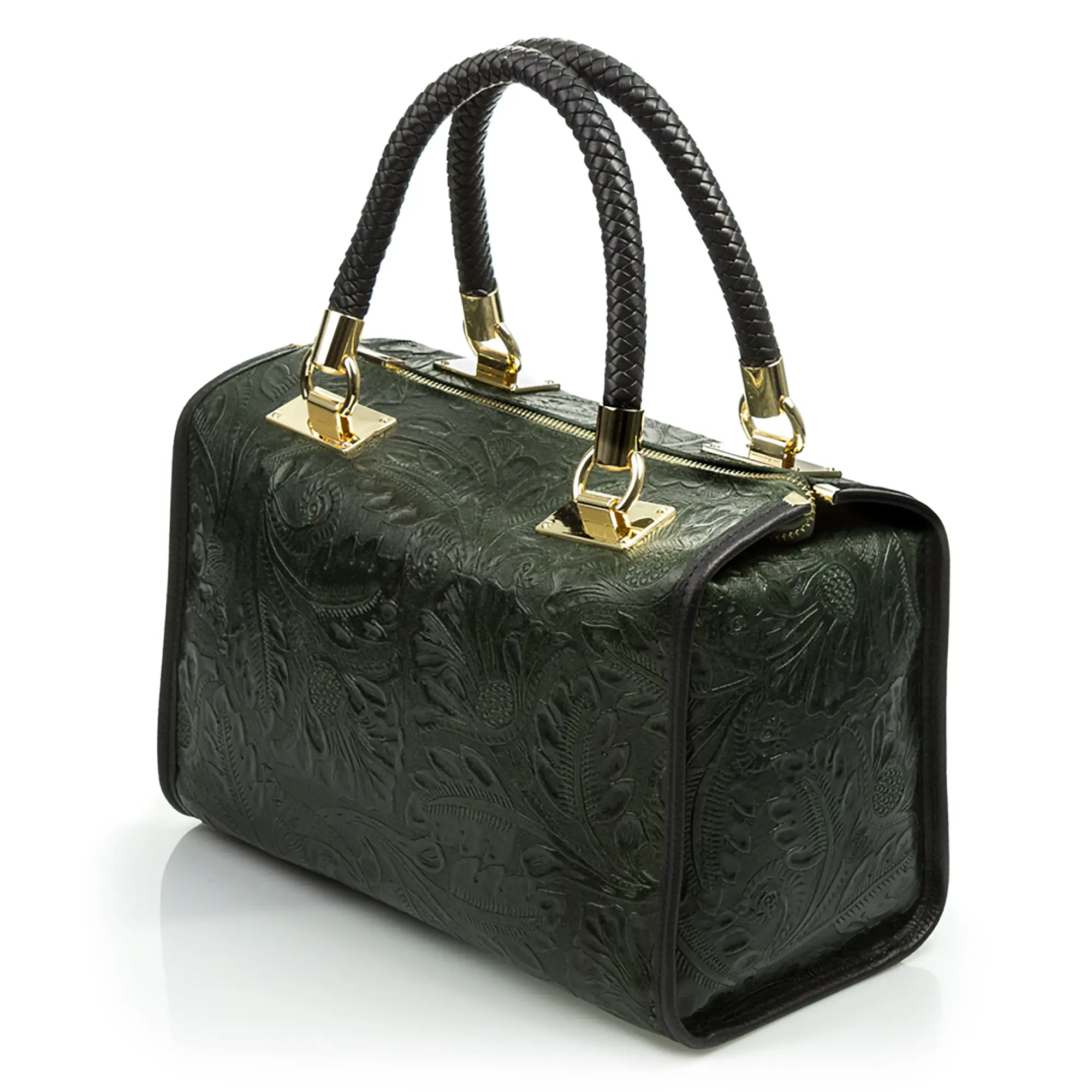 Catena Bolso tote Mujer.Piel auténtica Gamuza Grabado Arabesco 