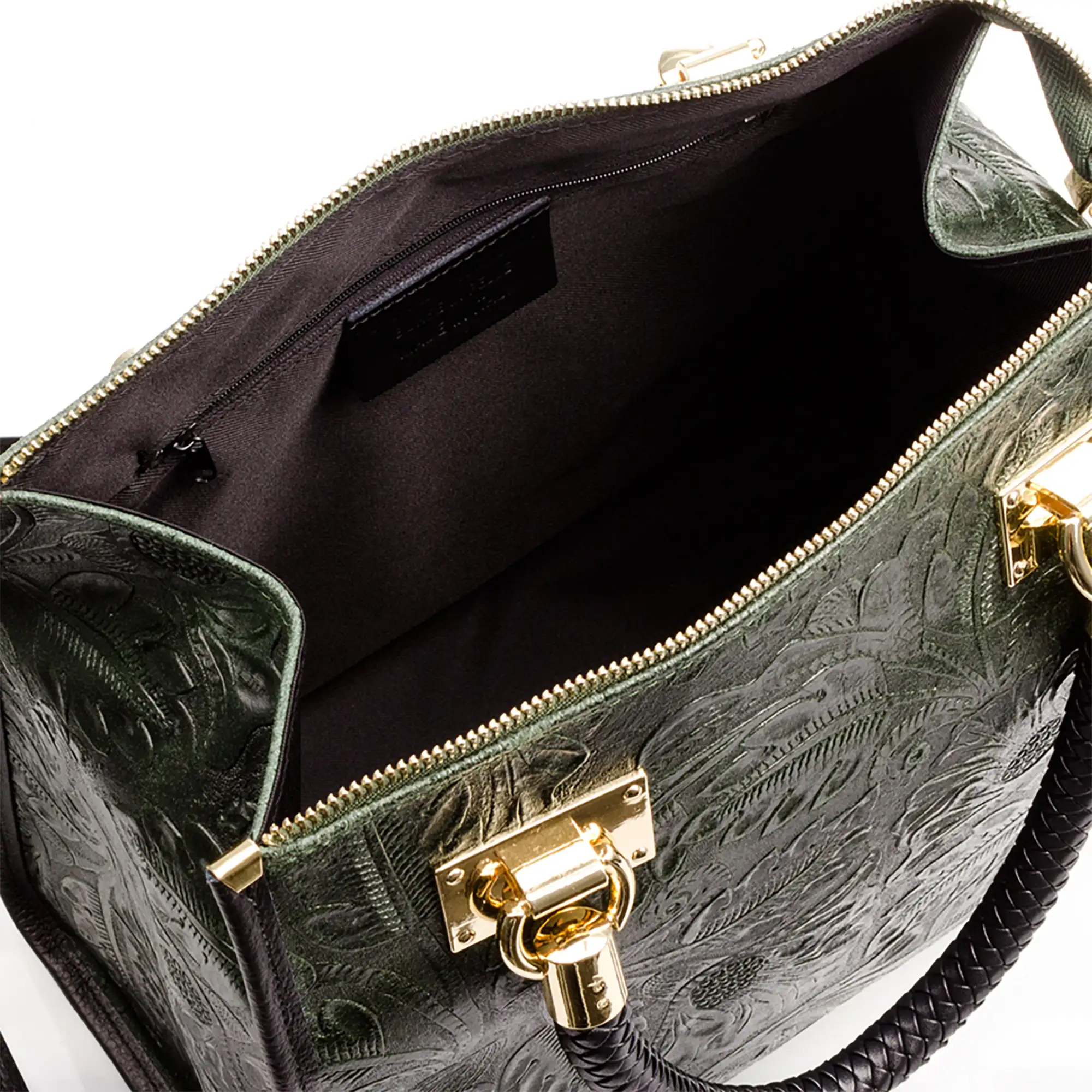 Catena Bolso tote Mujer.Piel auténtica Gamuza Grabado Arabesco 