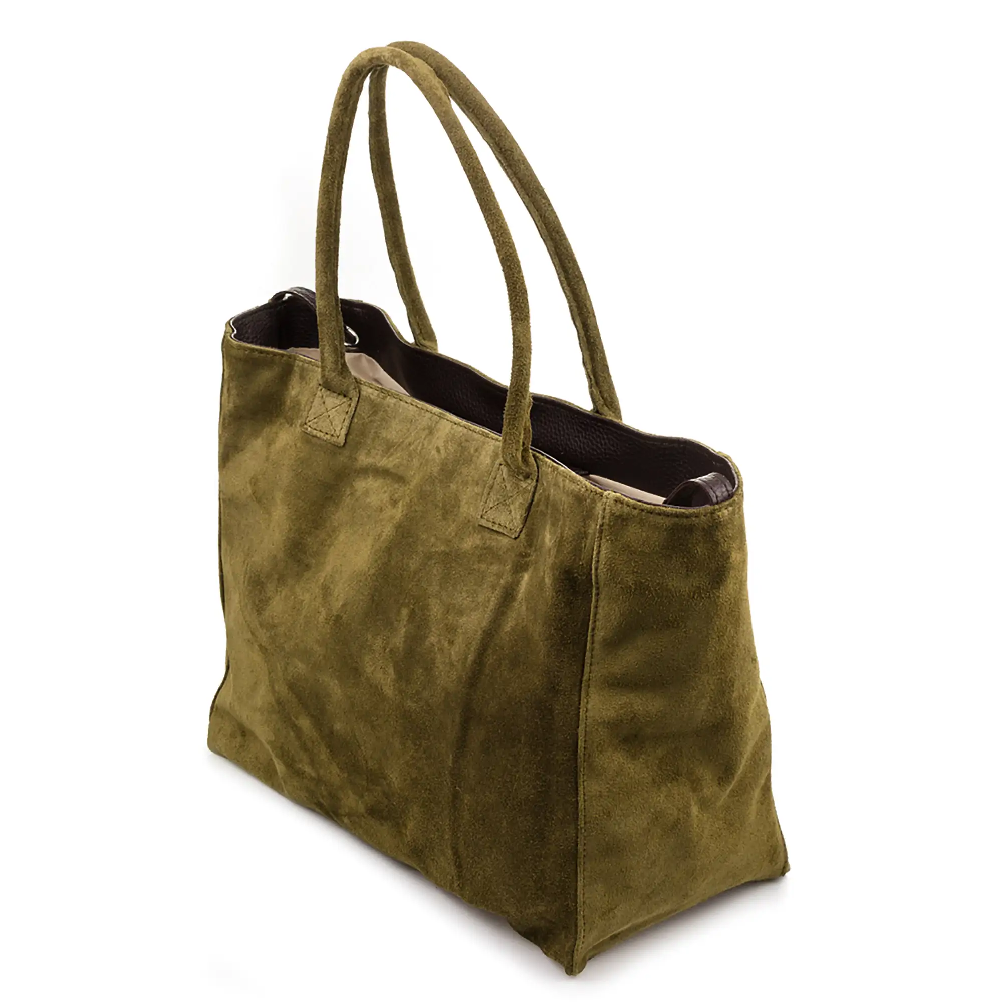 Annagrazia Bolso Shopper Mujer.Piel auténtica Gamuza  
