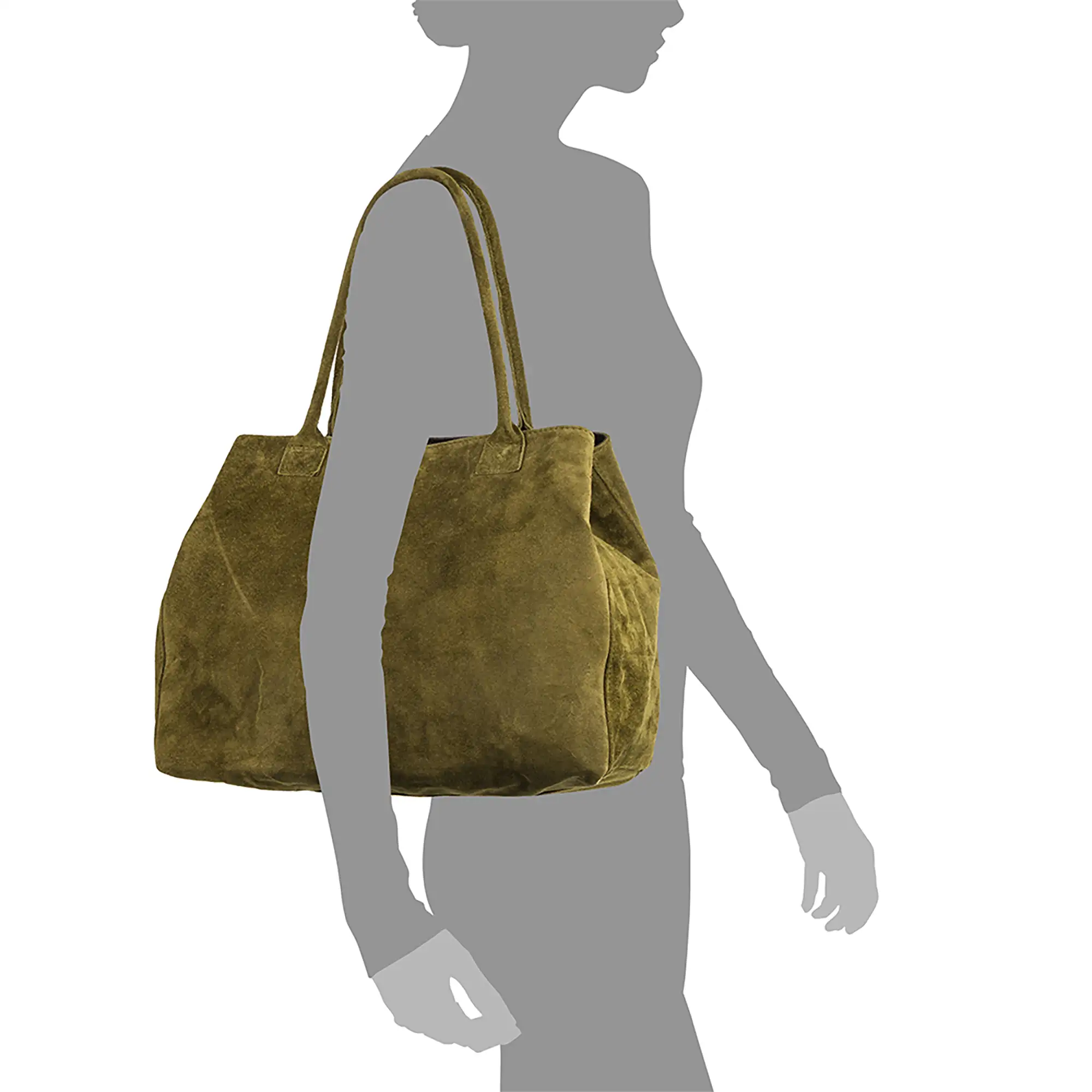 Annagrazia Bolso Shopper Mujer.Piel auténtica Gamuza  