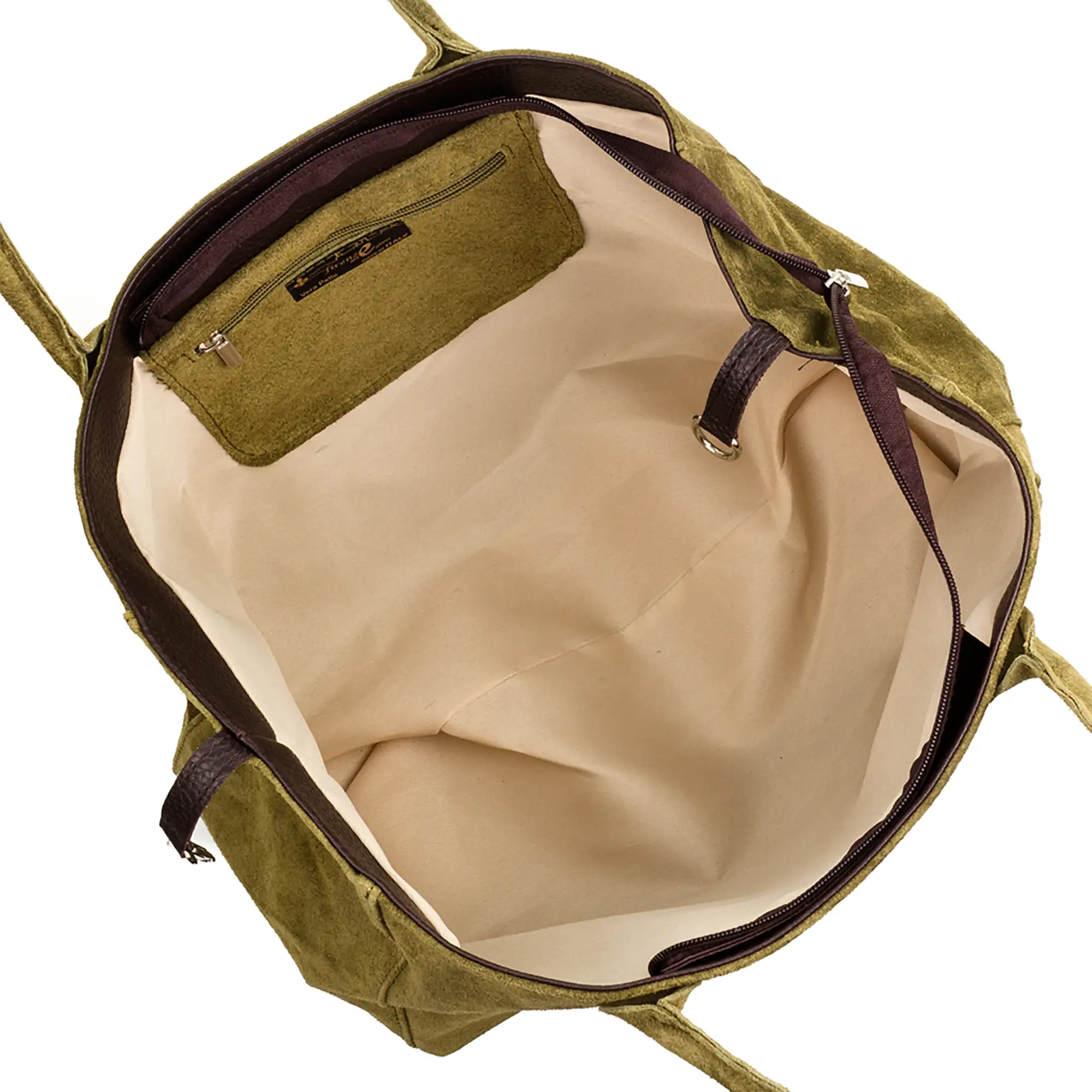 Annagrazia Bolso Shopper Mujer.Piel auténtica Gamuza  