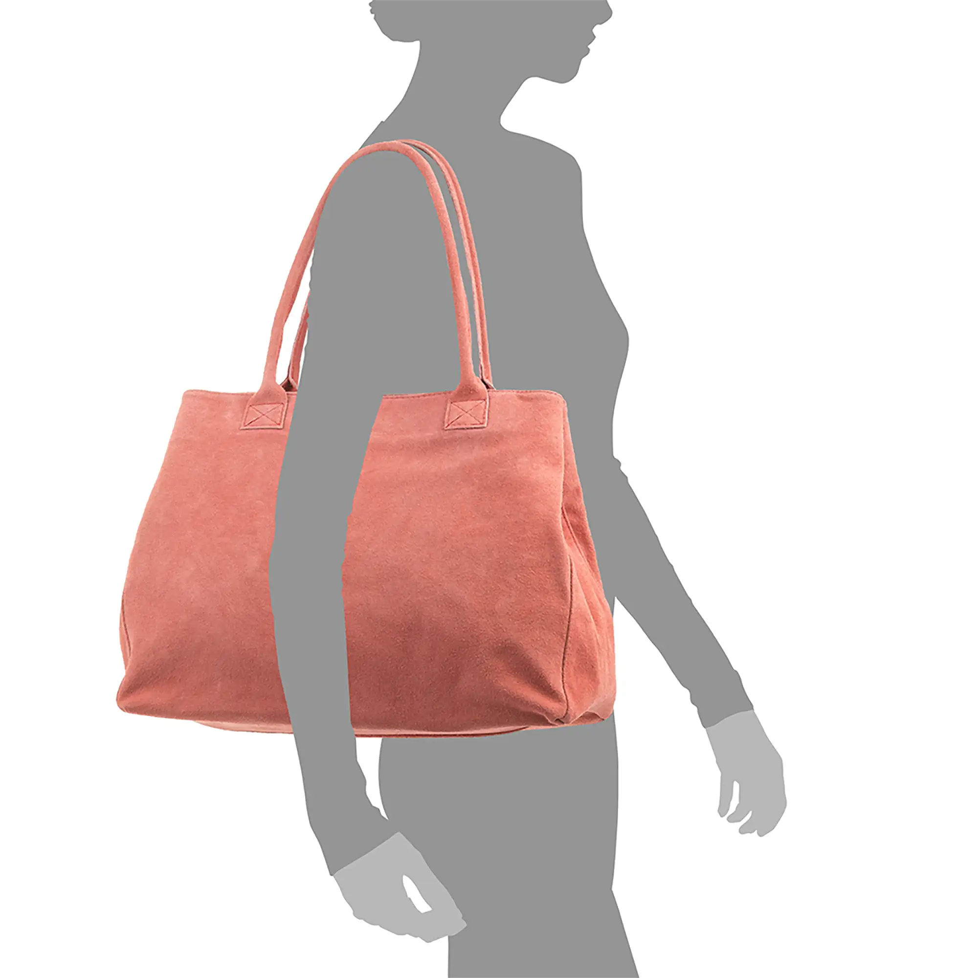 Annagrazia Bolso Shopper Mujer.Piel auténtica Gamuza  