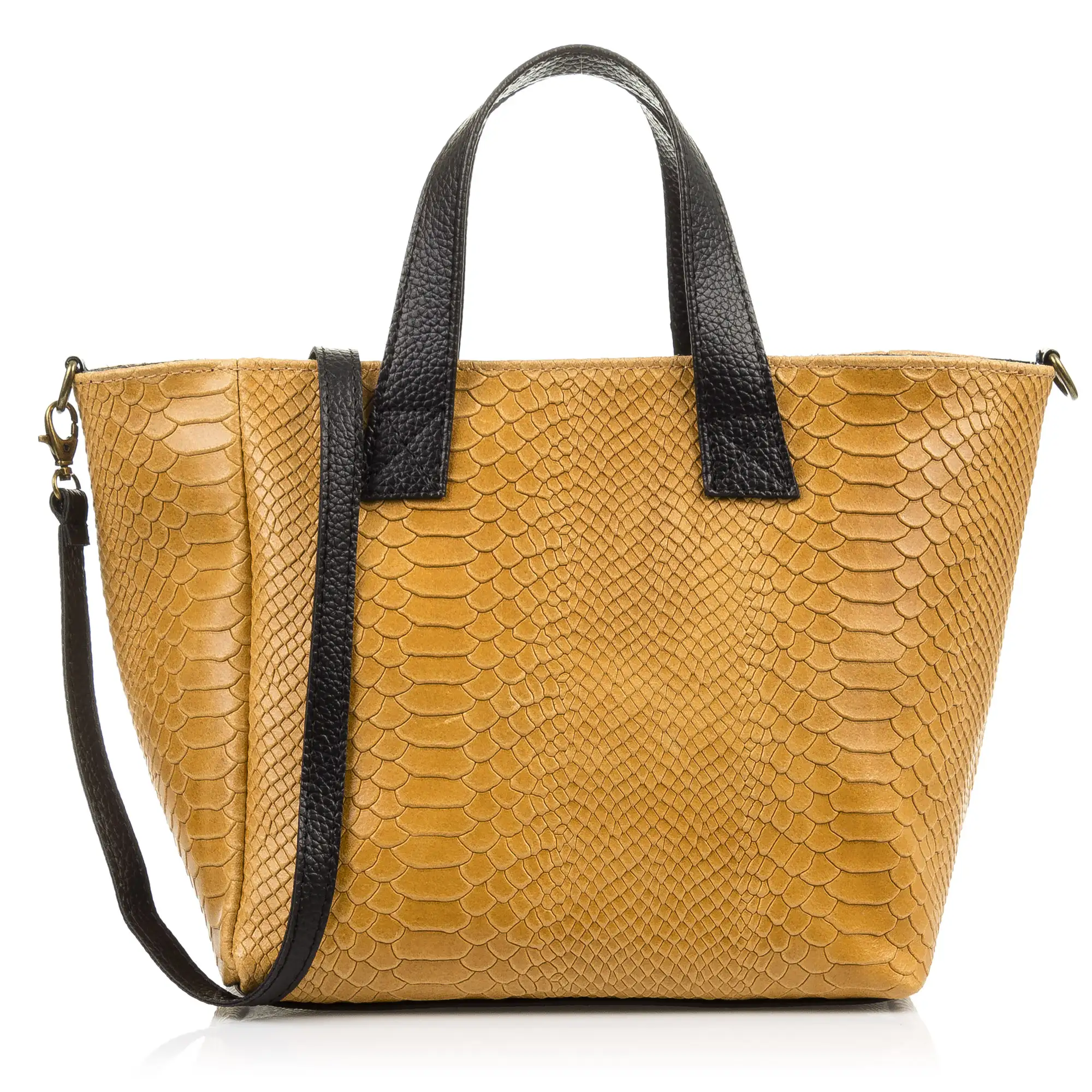 Cassandra Bolso tote Mujer.Piel auténtica Gamuza Grabado Serpiente