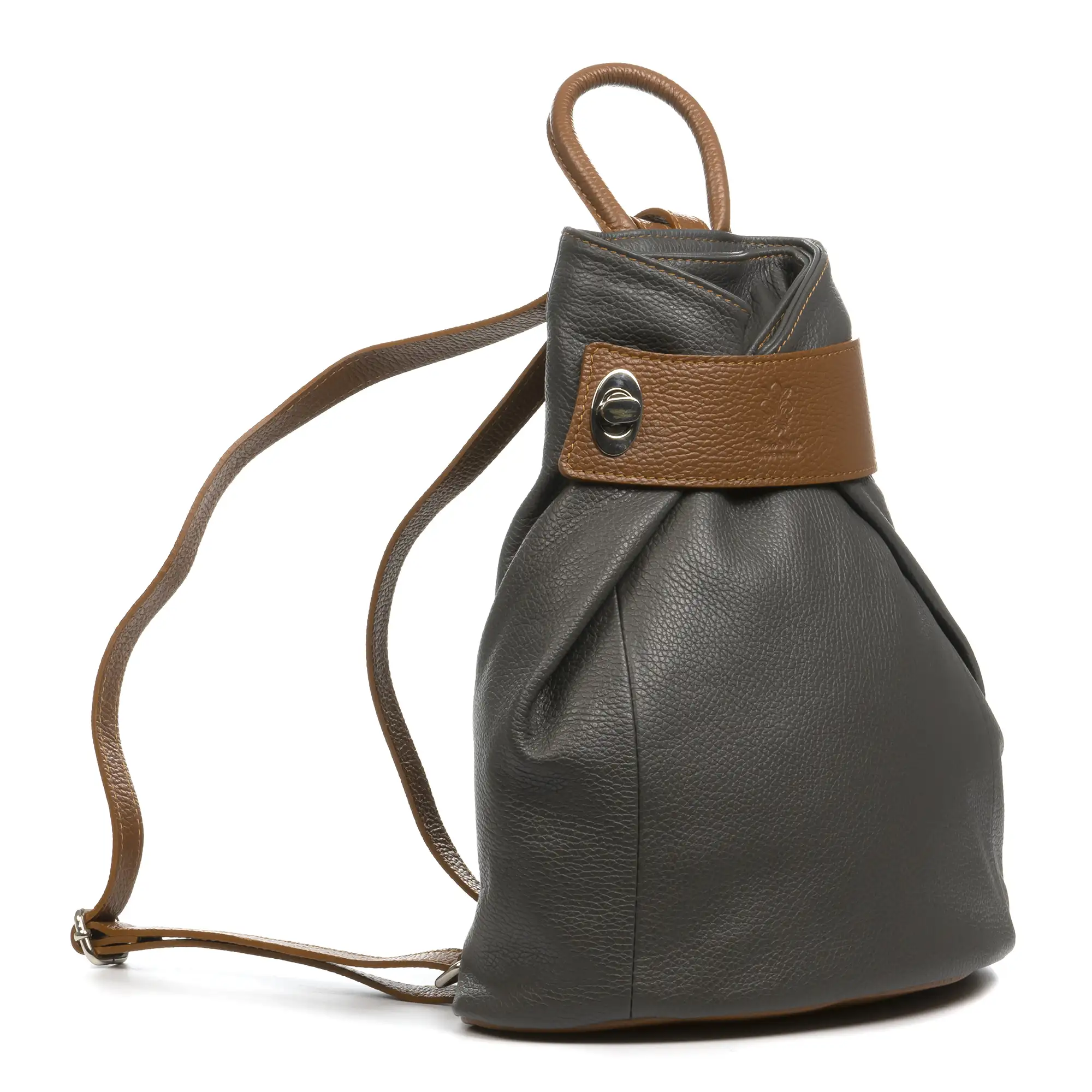 Edvige bolso mochila mujer. Piel auténtica acabado Dollaro