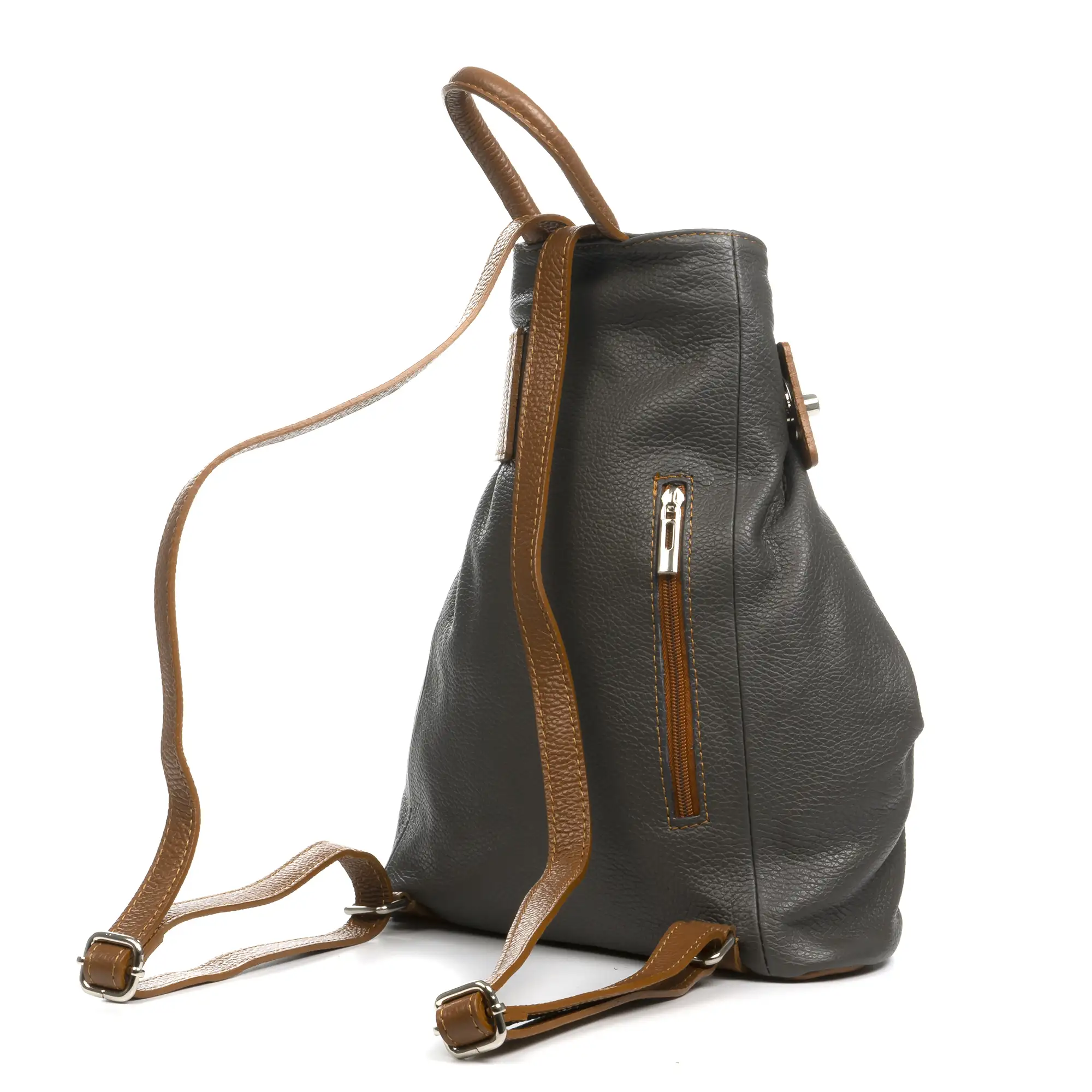 Edvige bolso mochila mujer. Piel auténtica acabado Dollaro