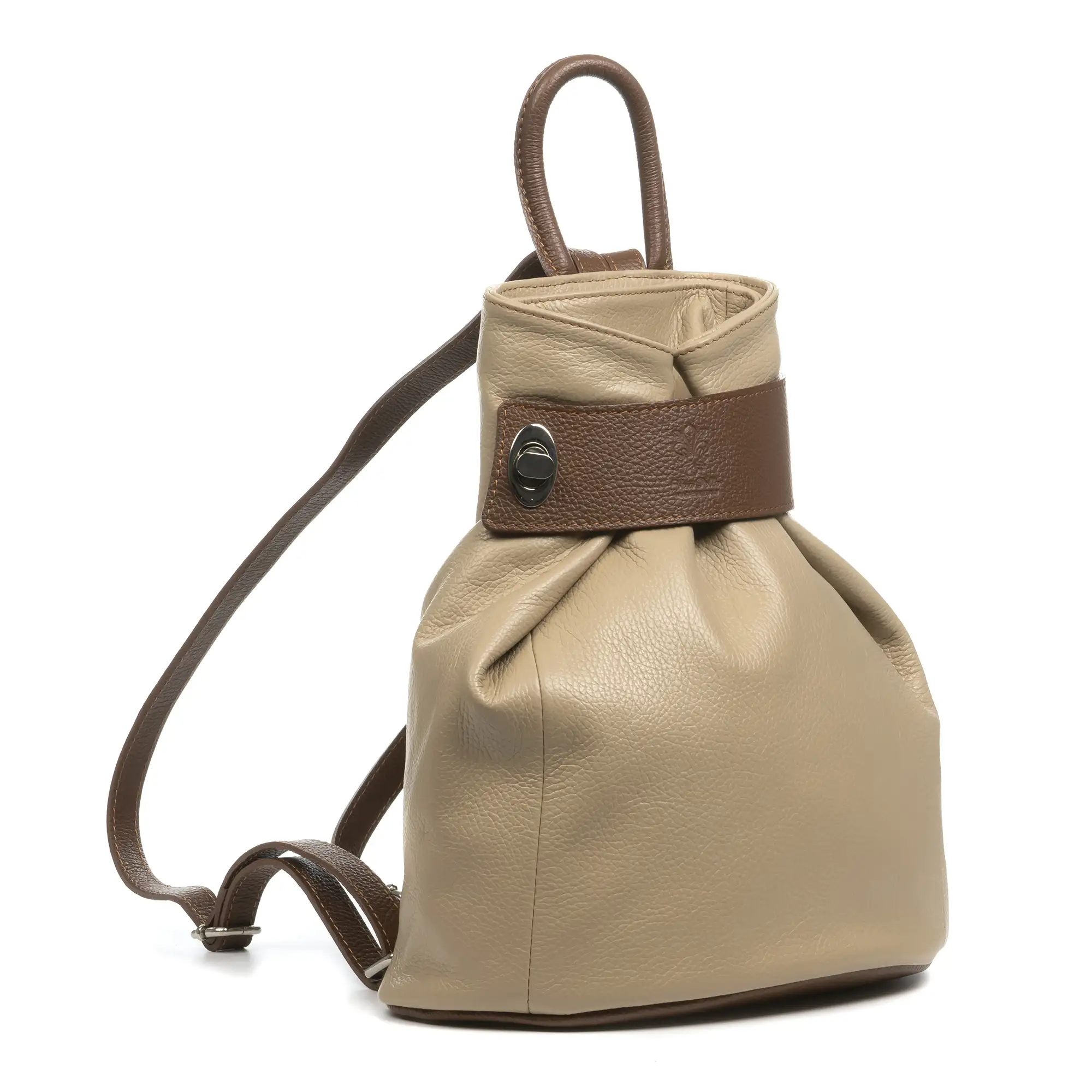 Edvige bolso mochila mujer. Piel auténtica acabado Dollaro