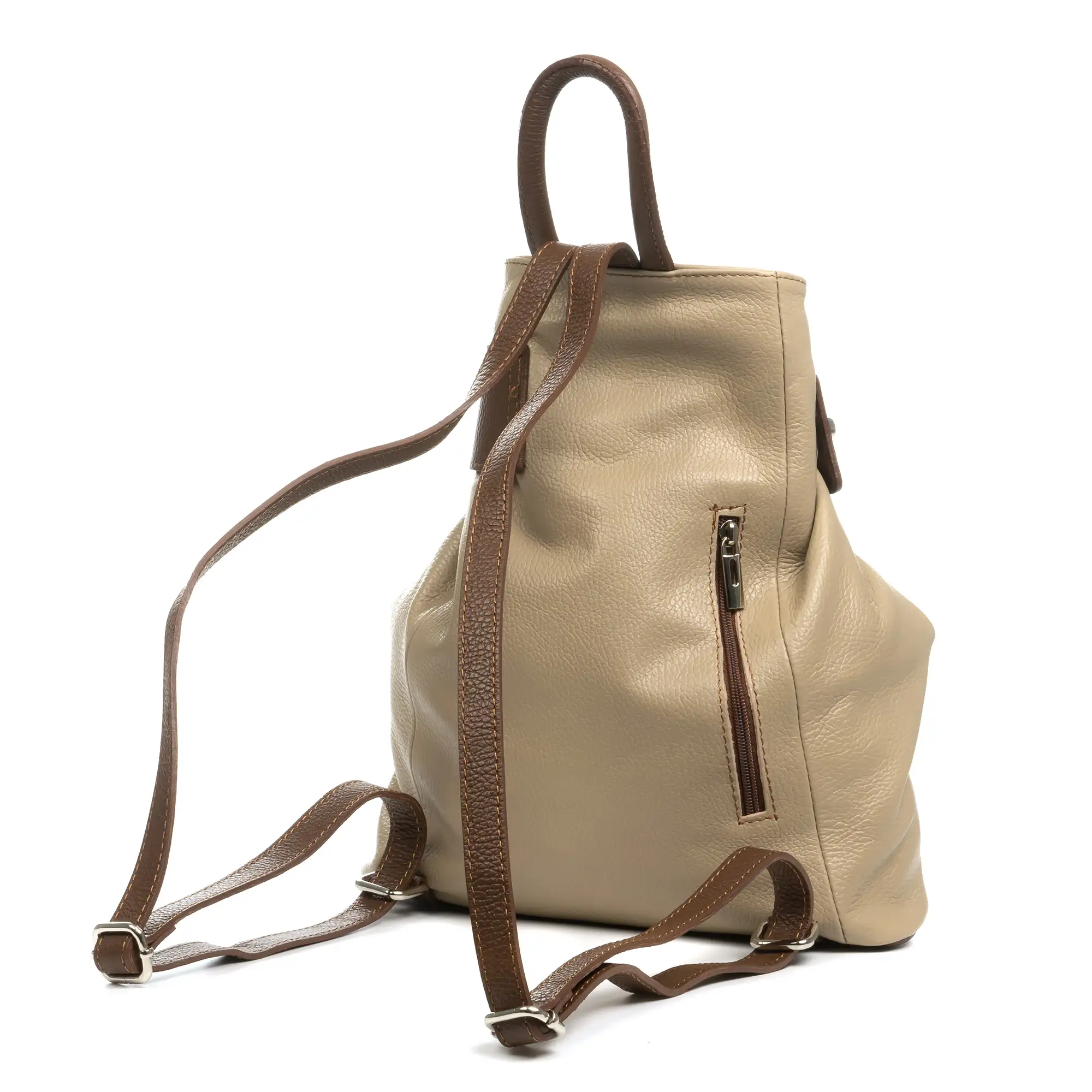 Edvige bolso mochila mujer. Piel auténtica acabado Dollaro