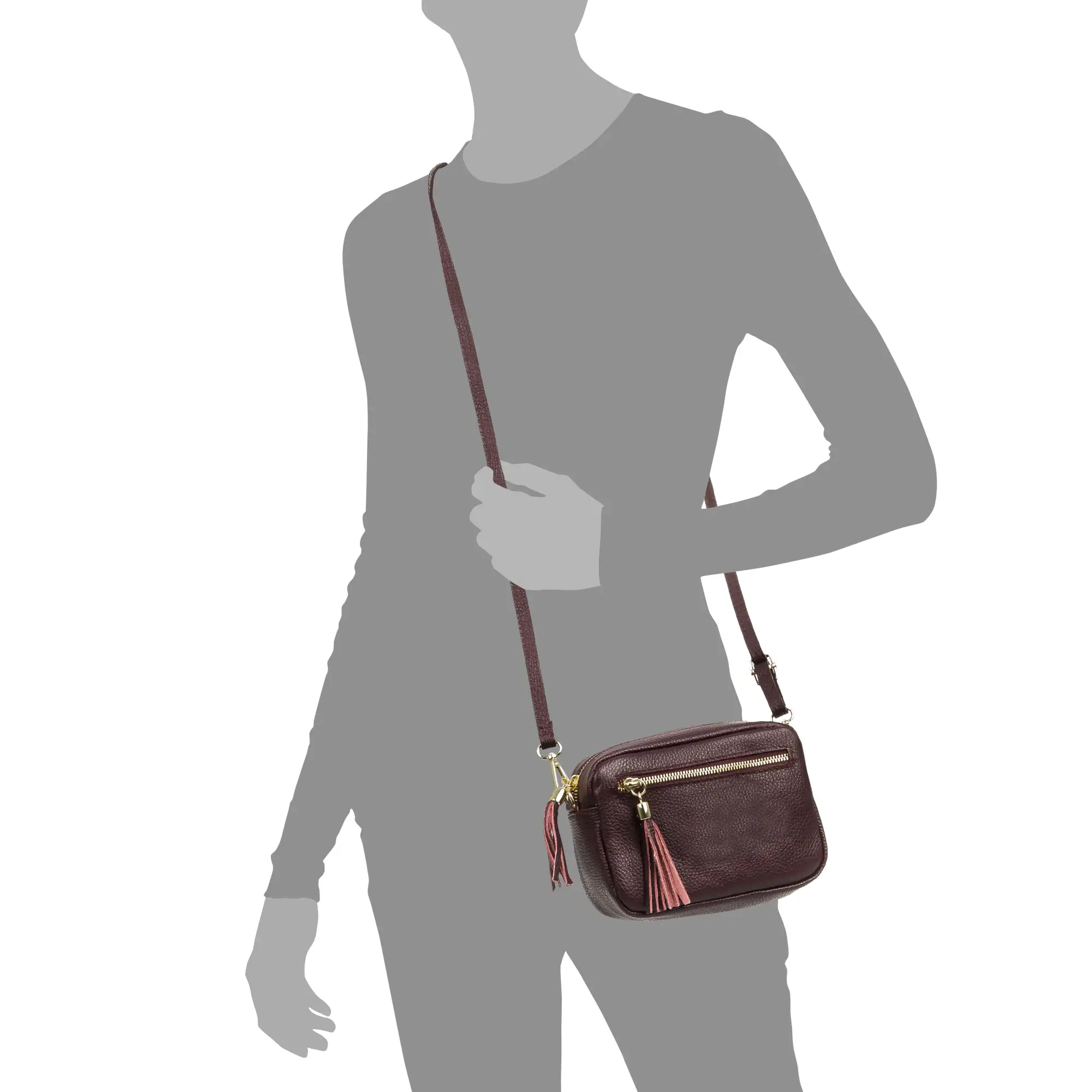 Delfina Bolso bandolera Mujer.Piel auténtica Dollaro  