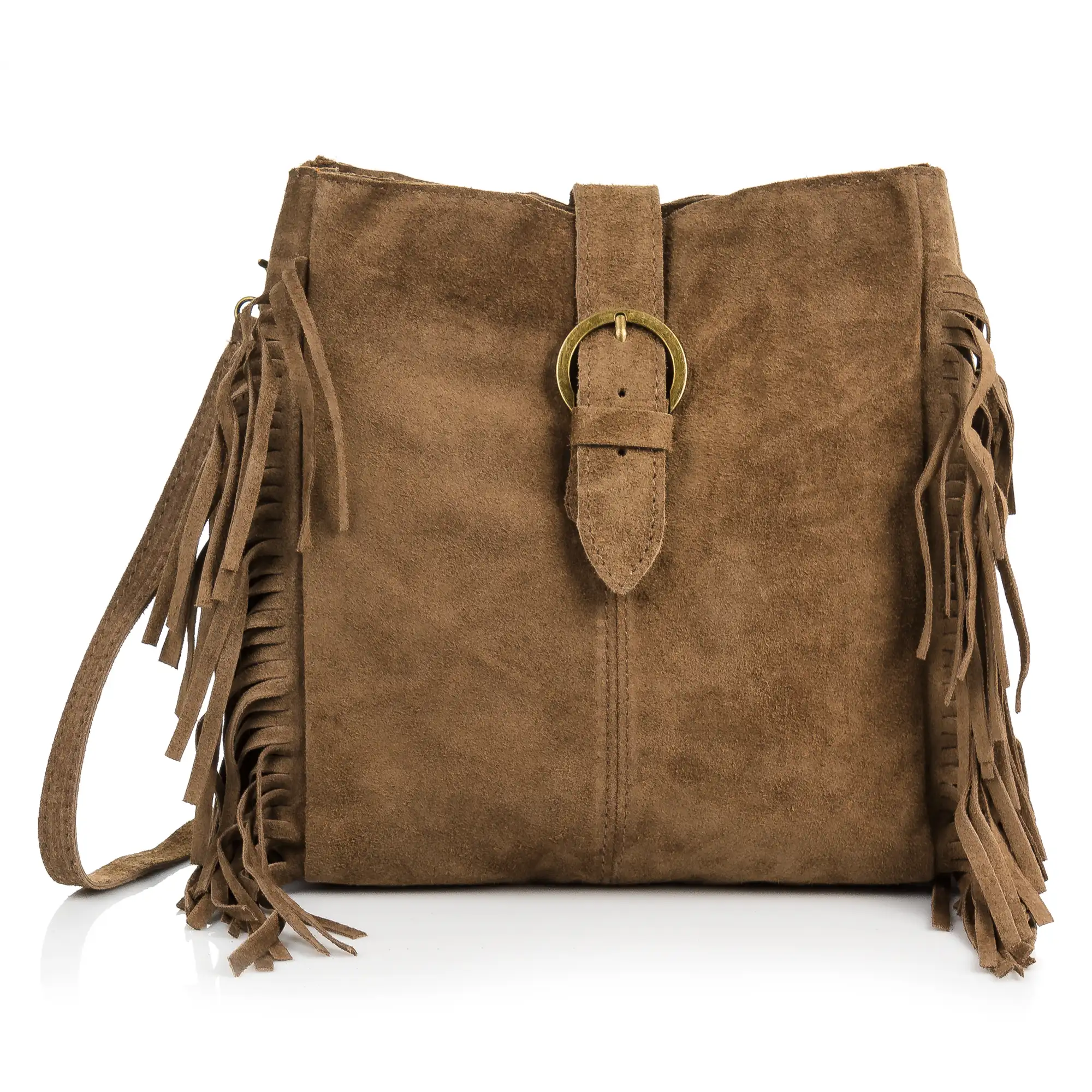 Crocefissa Bolso bandolera Mujer.Piel auténtica Gamuza  
