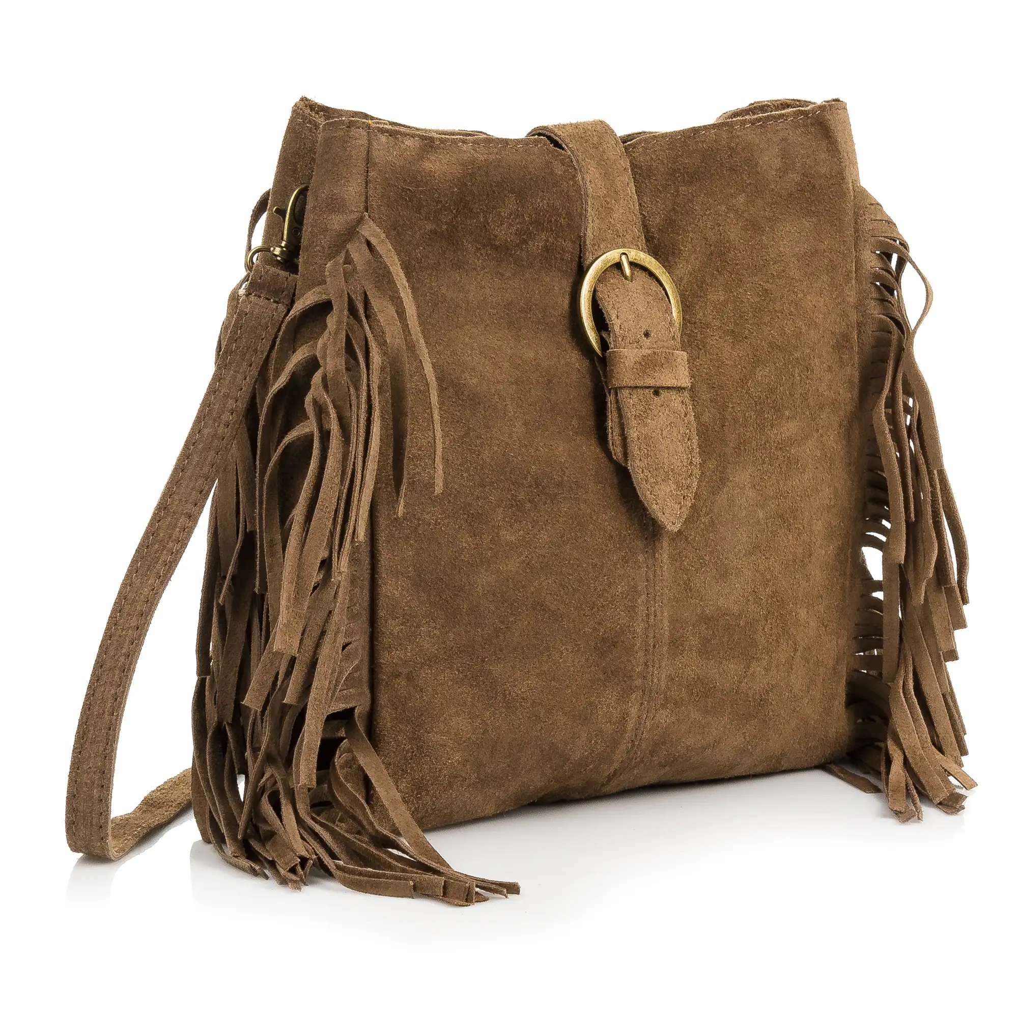 Crocefissa Bolso bandolera Mujer.Piel auténtica Gamuza  
