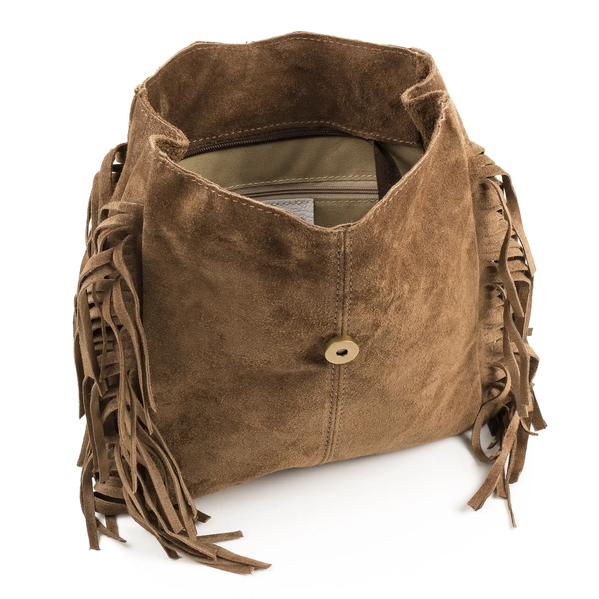 Crocefissa Bolso bandolera Mujer.Piel auténtica Gamuza  