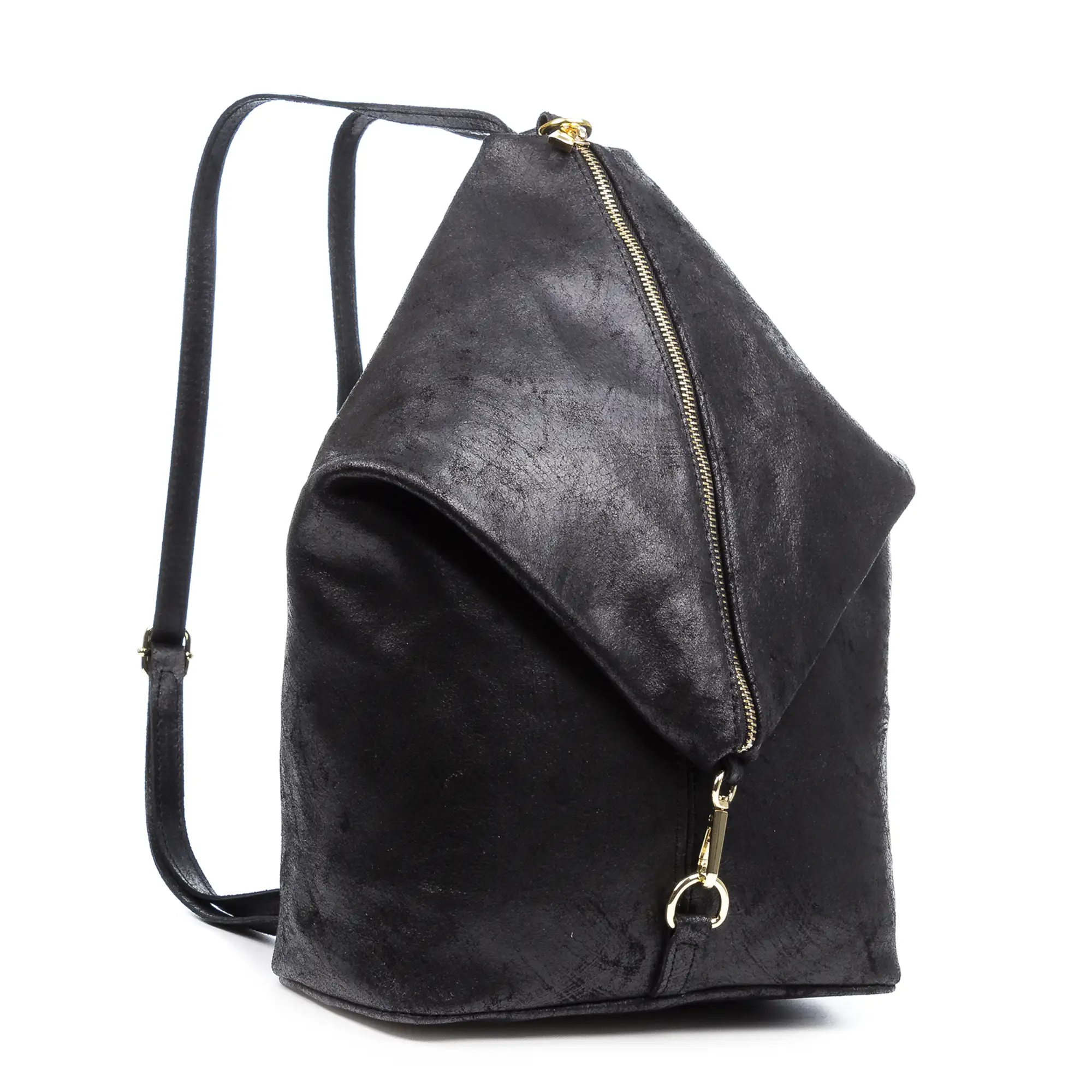 Lorena Bolso mochila Mujer.Piel auténtica Gamuza Lavado a la Piedra 