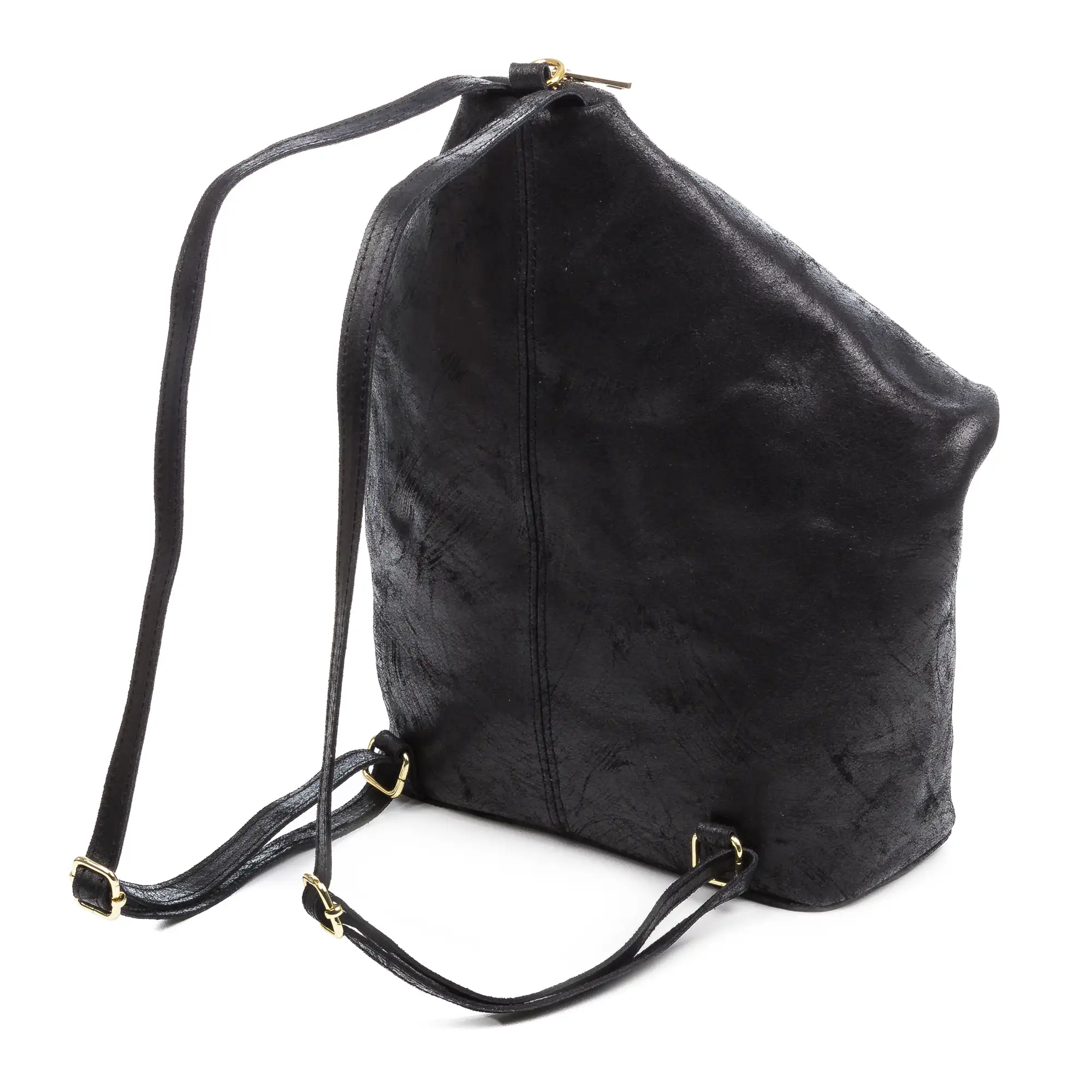 Lorena Bolso mochila Mujer.Piel auténtica Gamuza Lavado a la Piedra 