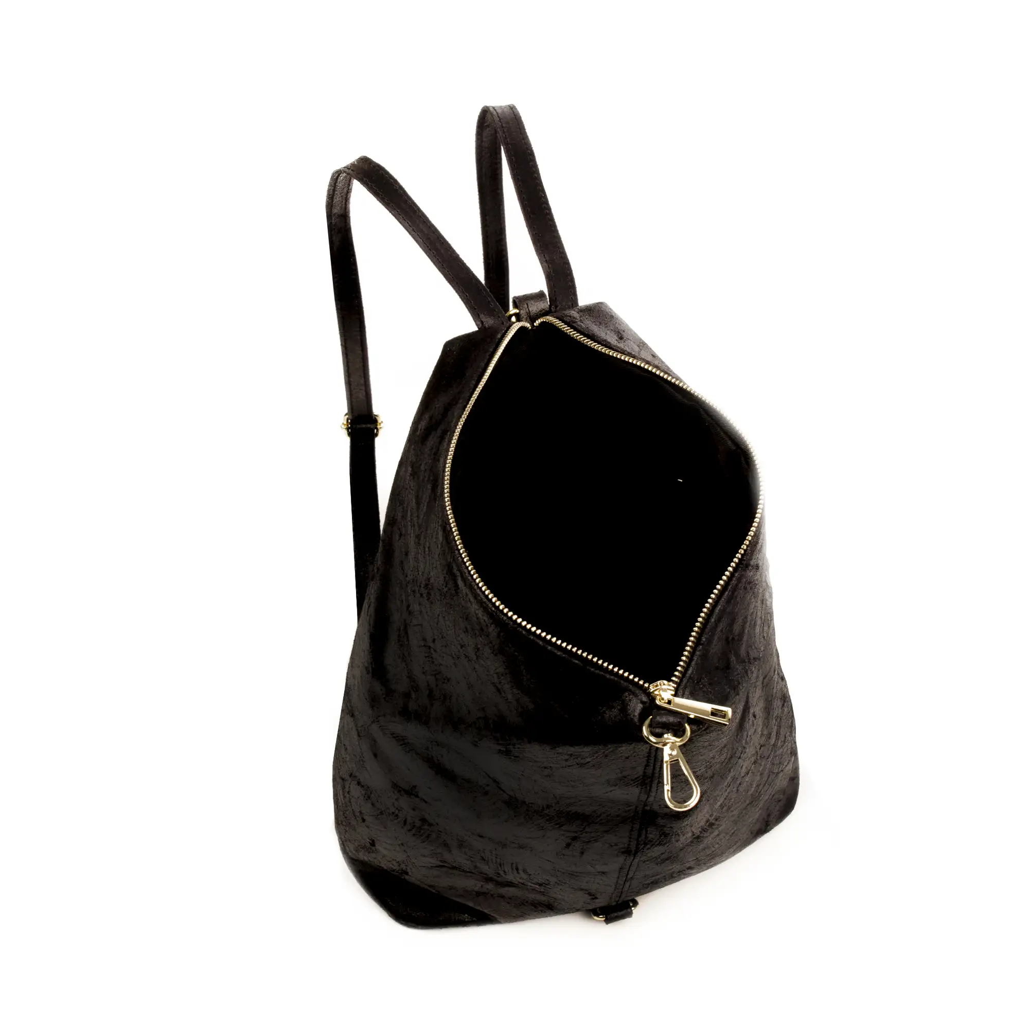 Lorena Bolso mochila Mujer.Piel auténtica Gamuza Lavado a la Piedra 