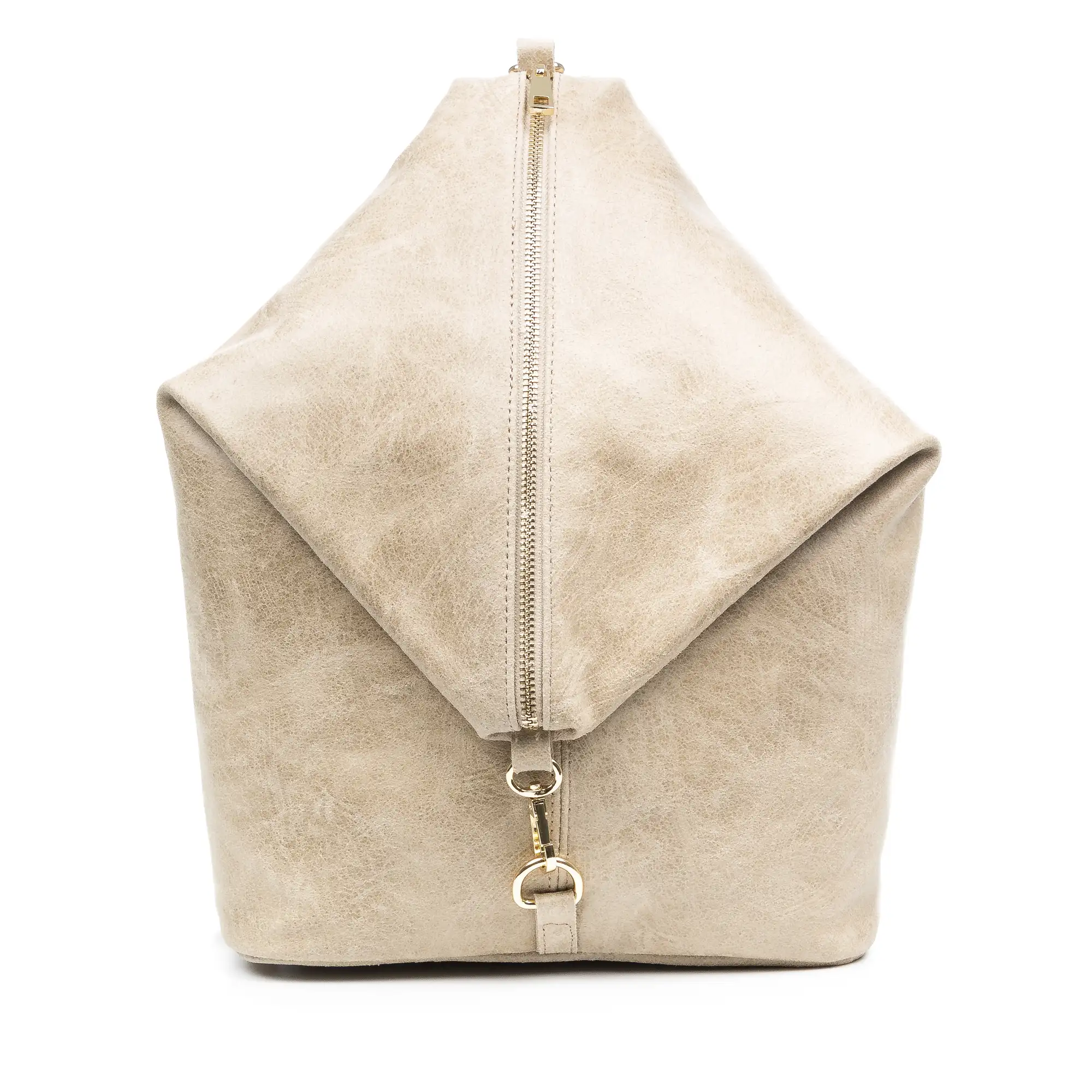 Lorena Bolso mochila Mujer.Piel auténtica Gamuza Lavado a la Piedra 