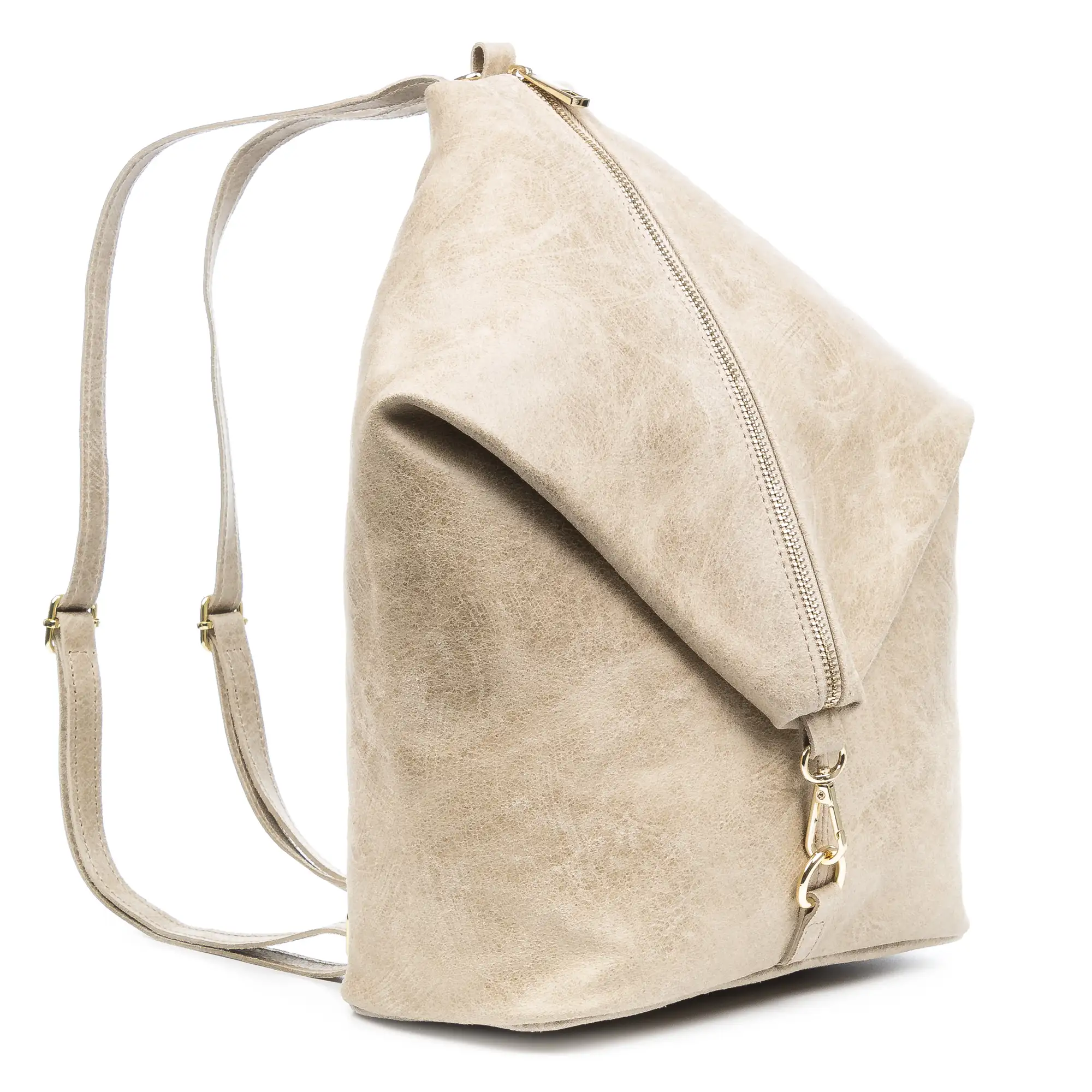 Lorena Bolso mochila Mujer.Piel auténtica Gamuza Lavado a la Piedra 