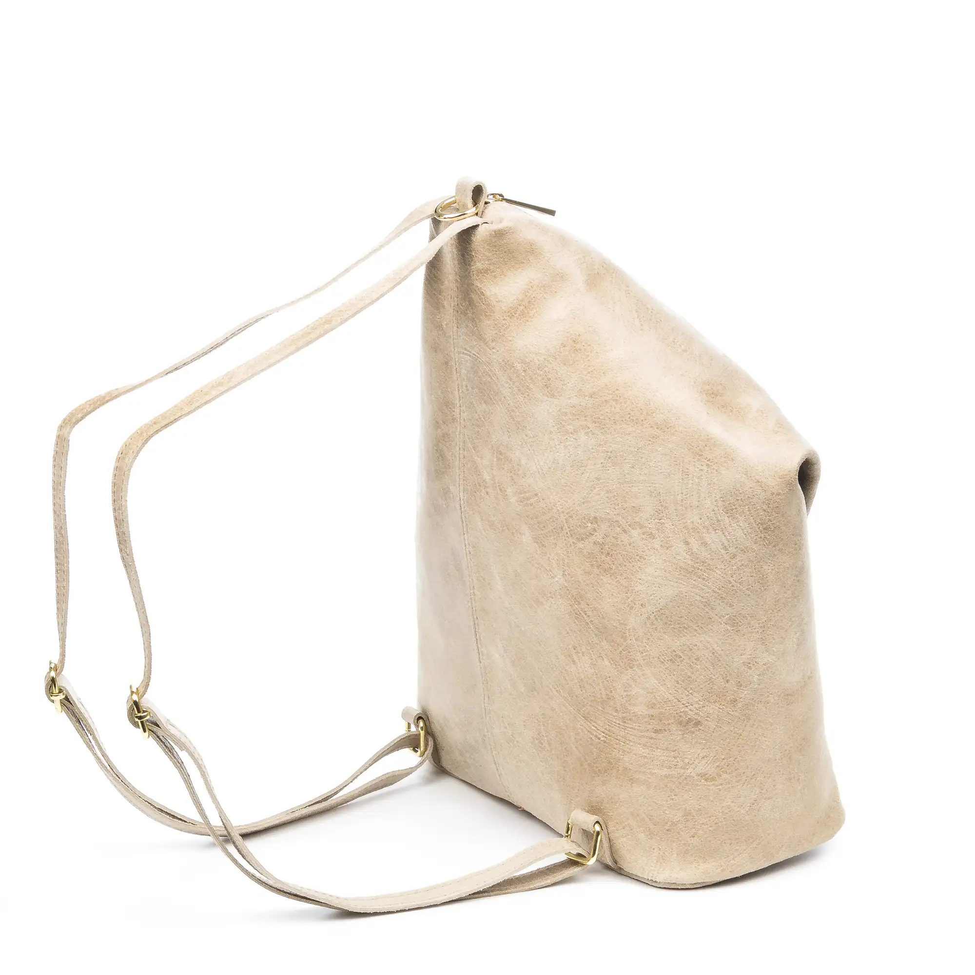 Lorena Bolso mochila Mujer.Piel auténtica Gamuza Lavado a la Piedra 