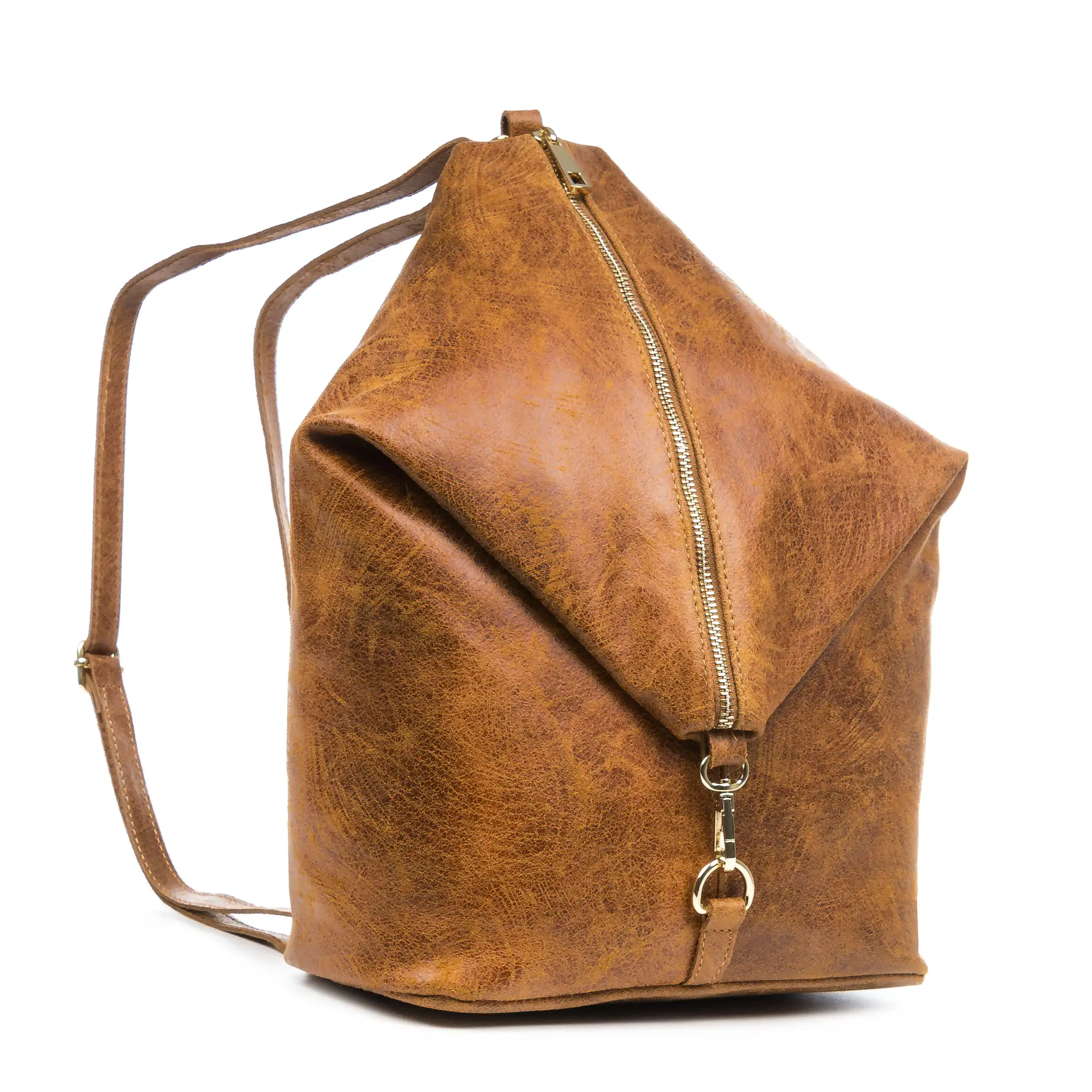 Lorena Bolso mochila Mujer.Piel auténtica Gamuza Lavado a la Piedra 