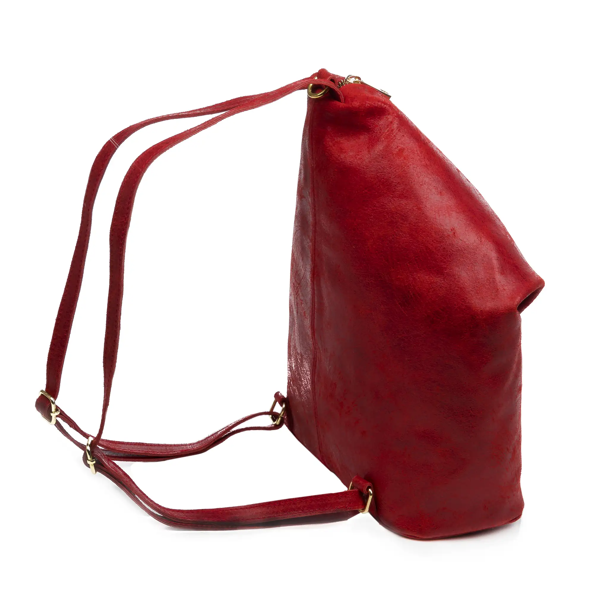 Lorena Bolso mochila Mujer.Piel auténtica Gamuza Lavado a la Piedra 