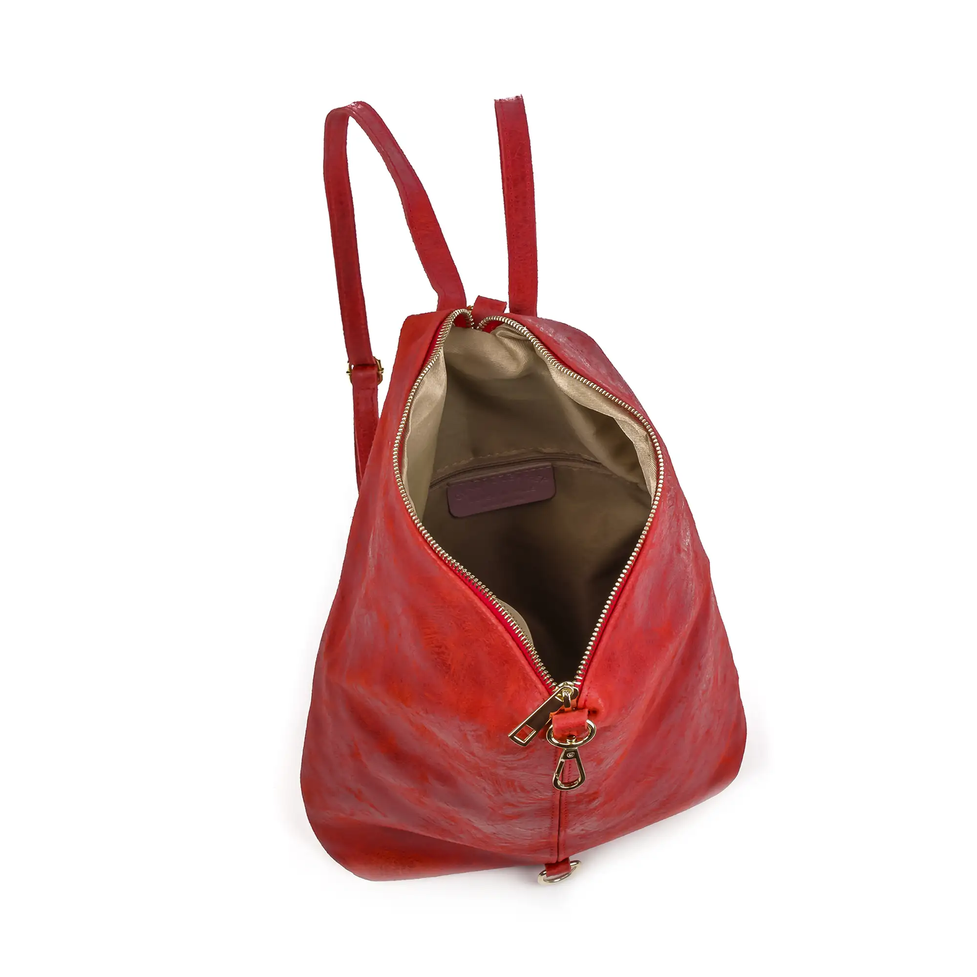 Lorena Bolso mochila Mujer.Piel auténtica Gamuza Lavado a la Piedra 