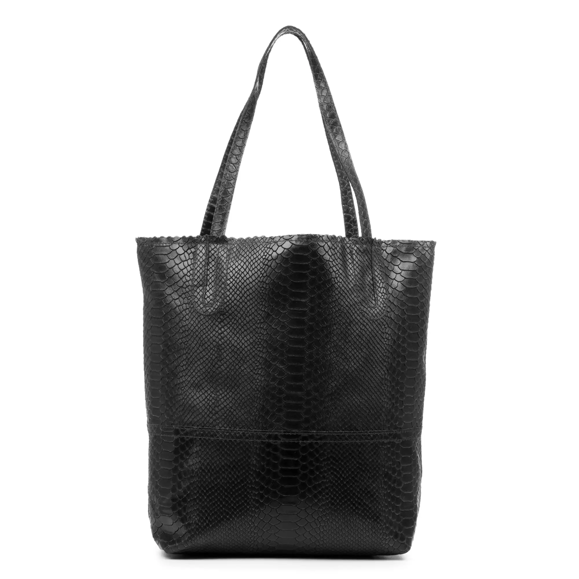 Venera Bolso de hombro Mujer.Piel auténtica Gamuza Grabado Serpiente 