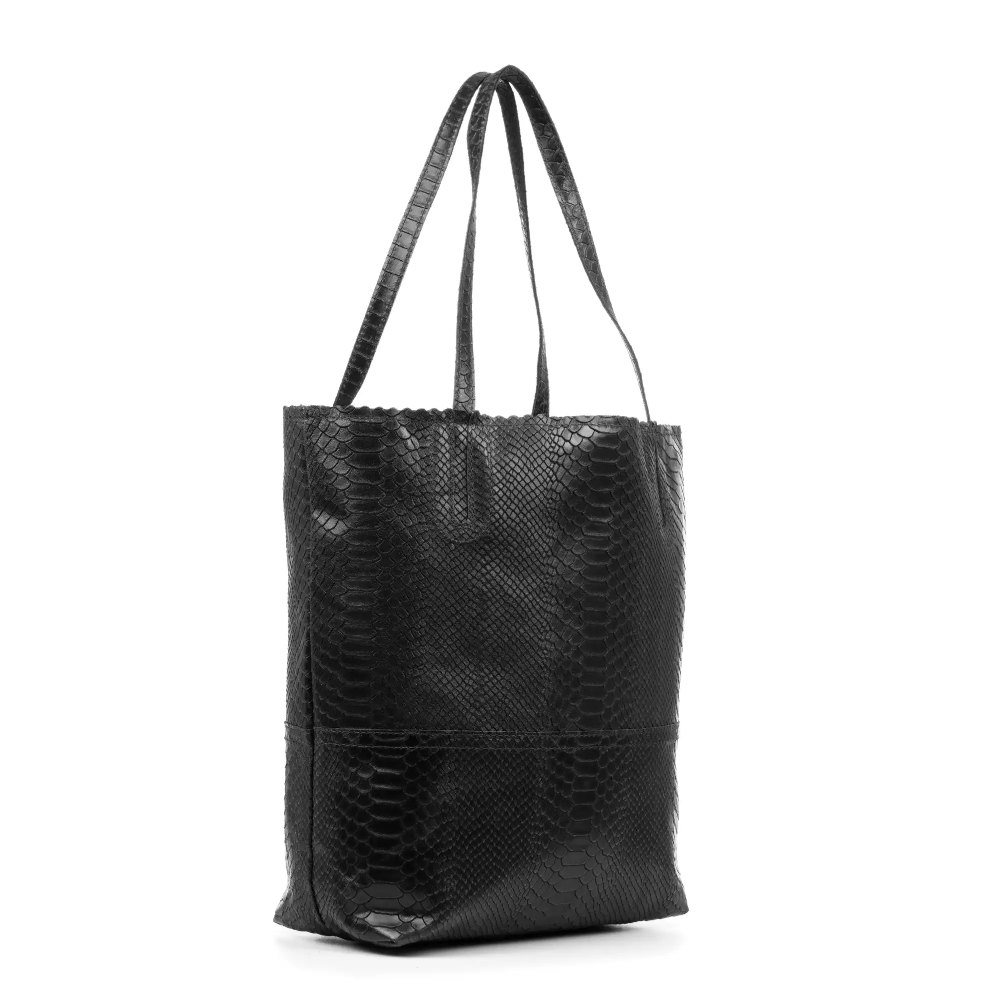 Venera Bolso de hombro Mujer.Piel auténtica Gamuza Grabado Serpiente 
