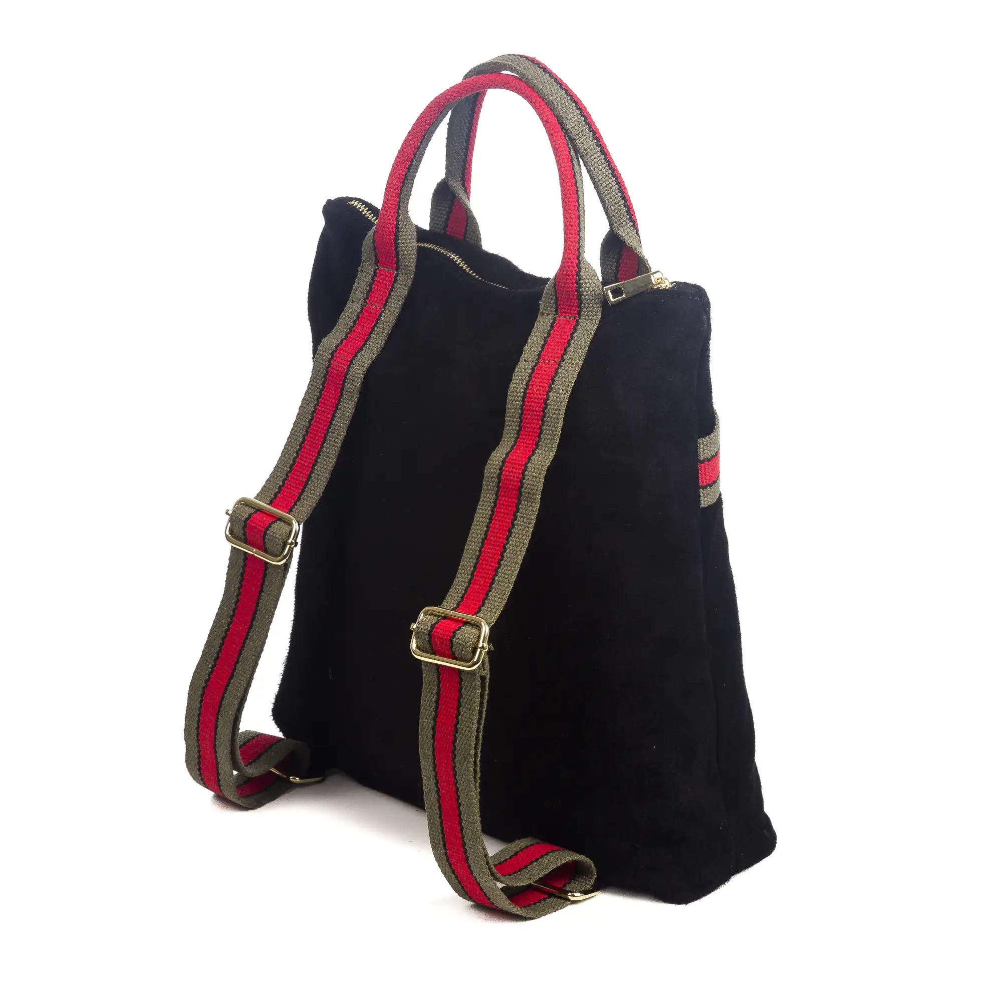 Venusta Bolso mochila Mujer.Piel auténtica Gamuza  Lona Premium Estampado