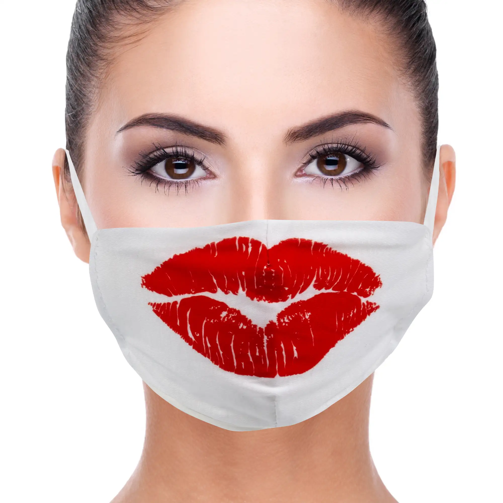 Mascarilla moda adulto algodón estampado KISS. Filtro no incluido.