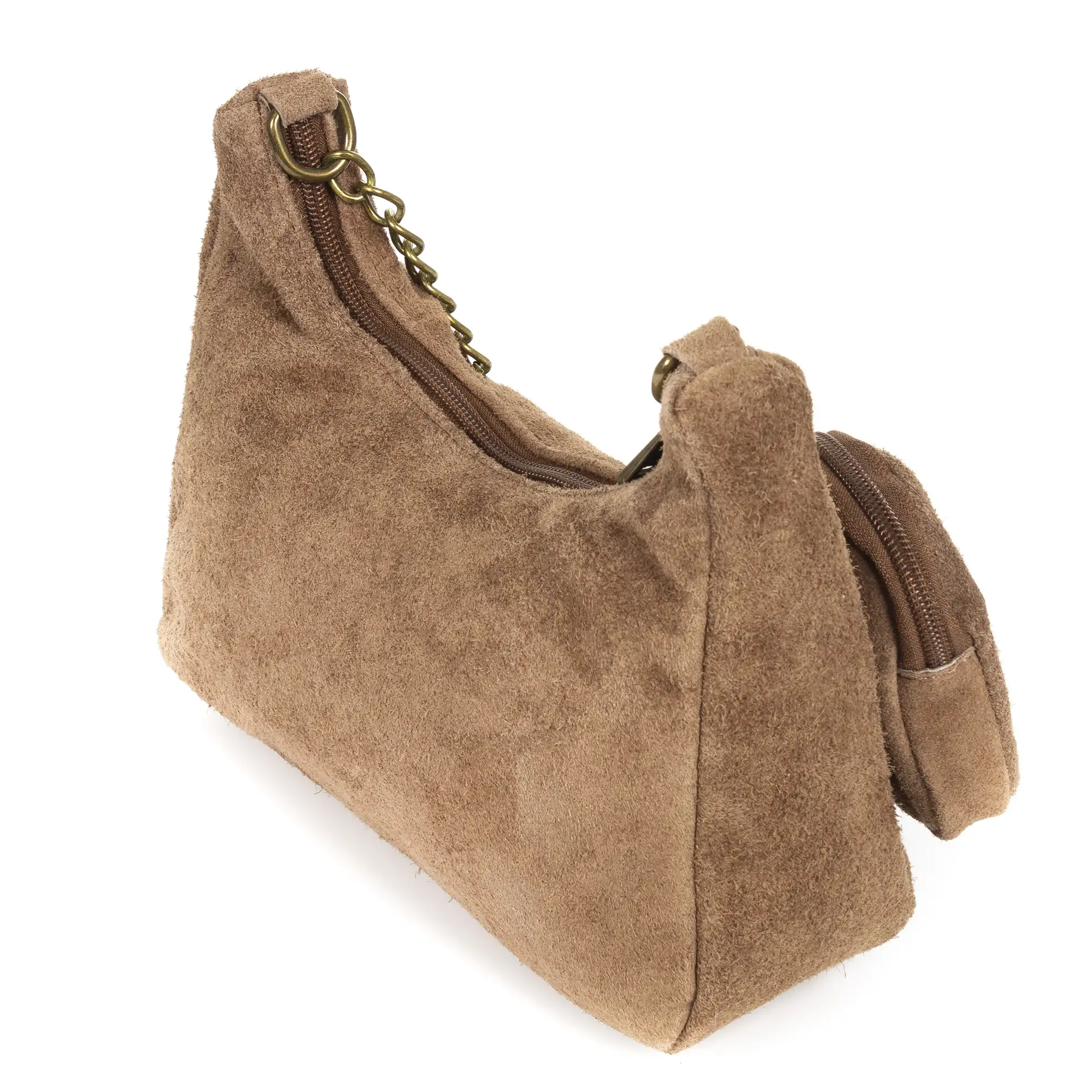 Acate Bolso bandolera Mujer.Piel auténtica Gamuza