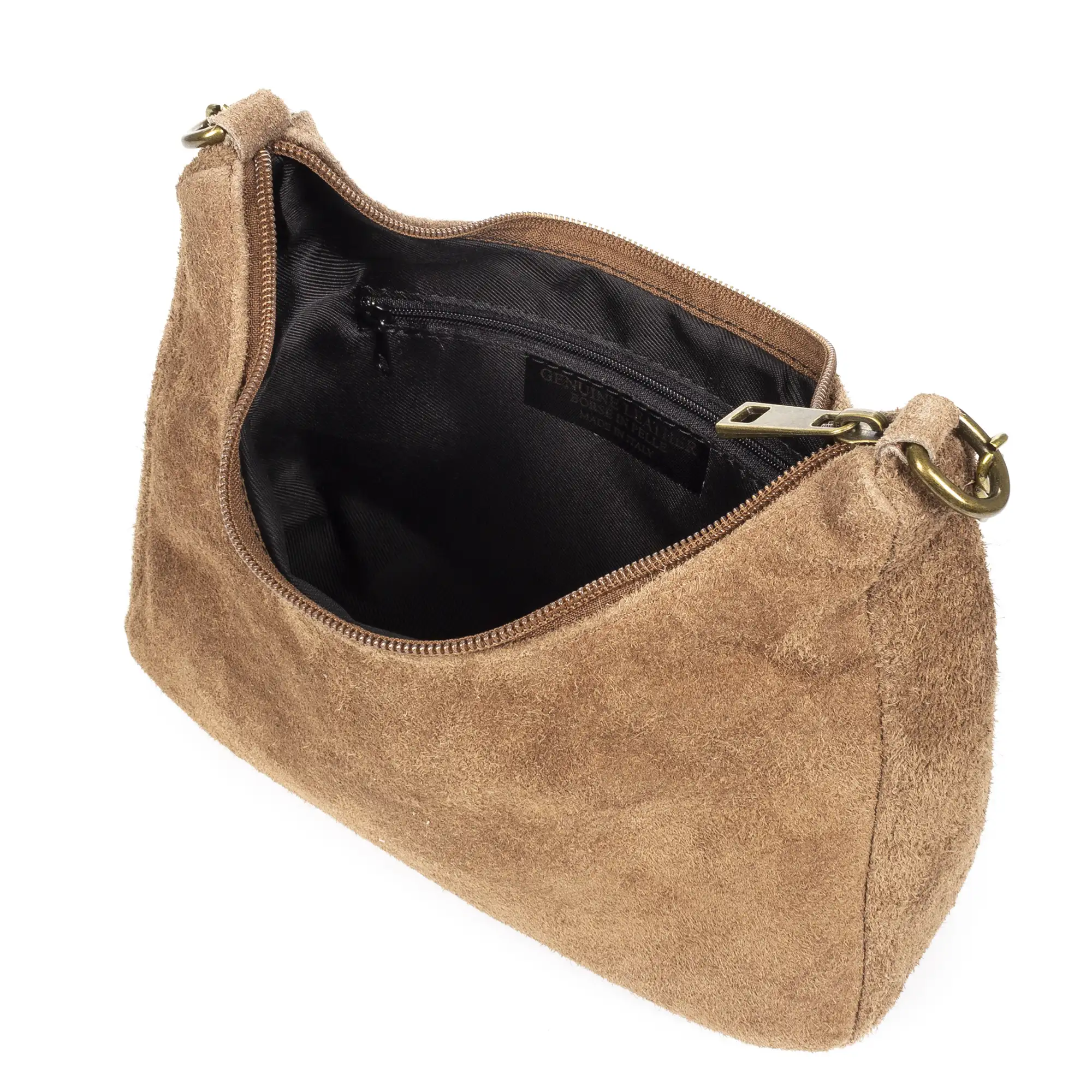 Acate Bolso bandolera Mujer.Piel auténtica Gamuza