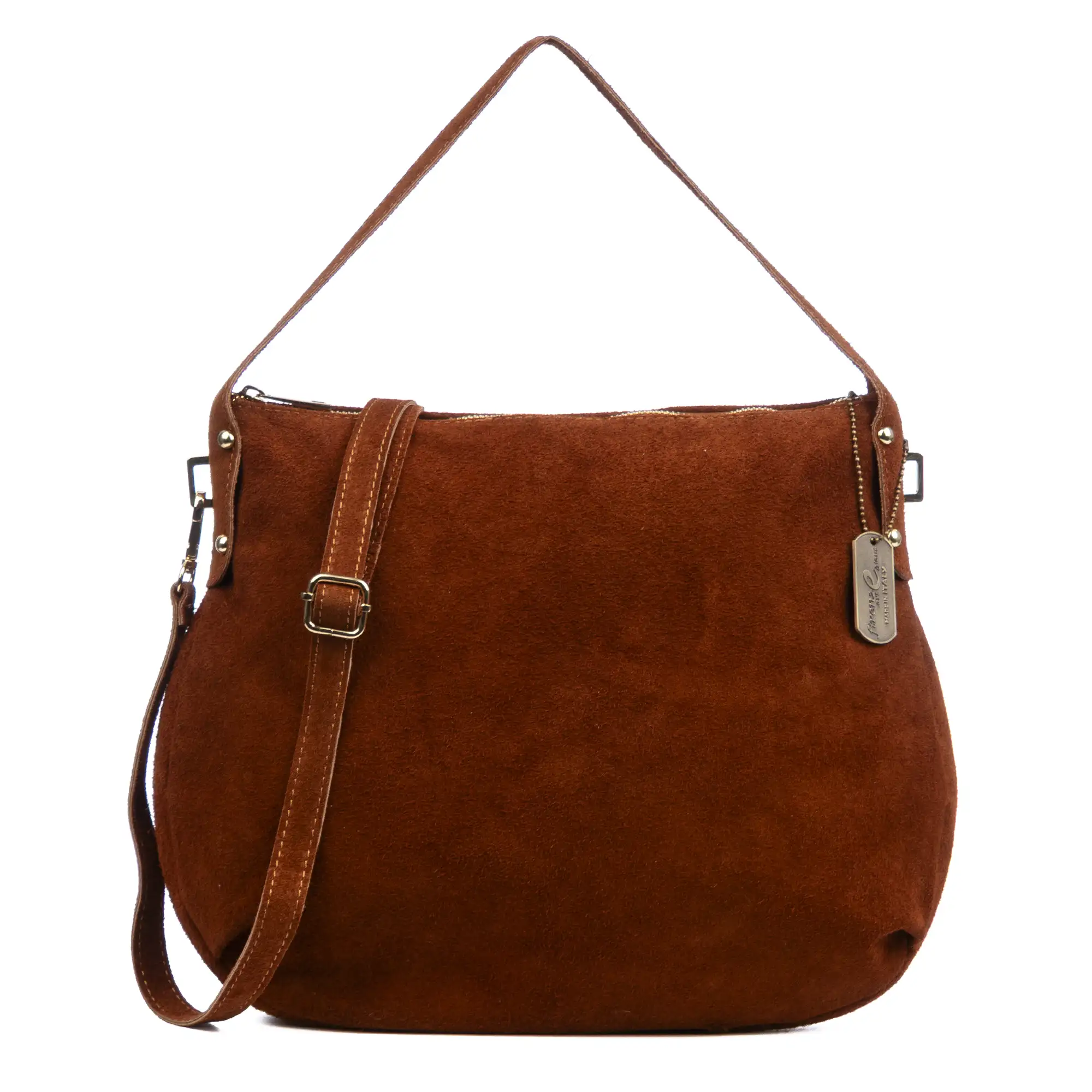 Acerenza Bolso de hombro Mujer.Piel auténtica Gamuza