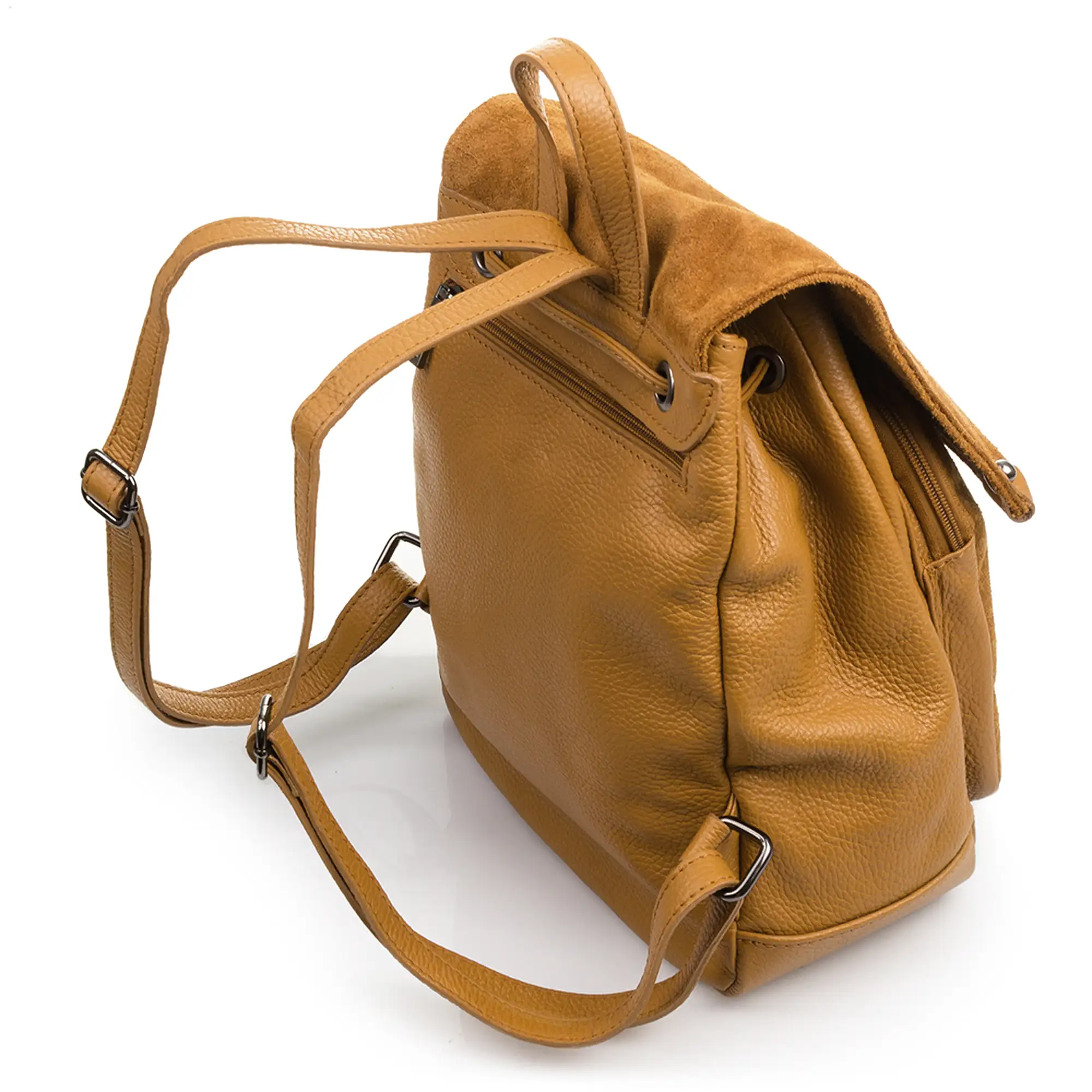 Aggius Bolso mochila Mujer. Piel auténtica Dollaro Gamuza