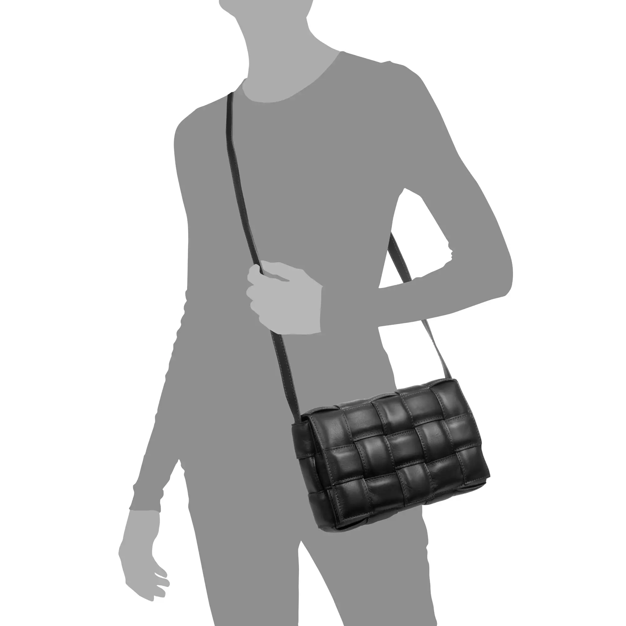 Aglientu Bolso Bandolera Mujer. Piel auténtica Sauvage Acolchado.