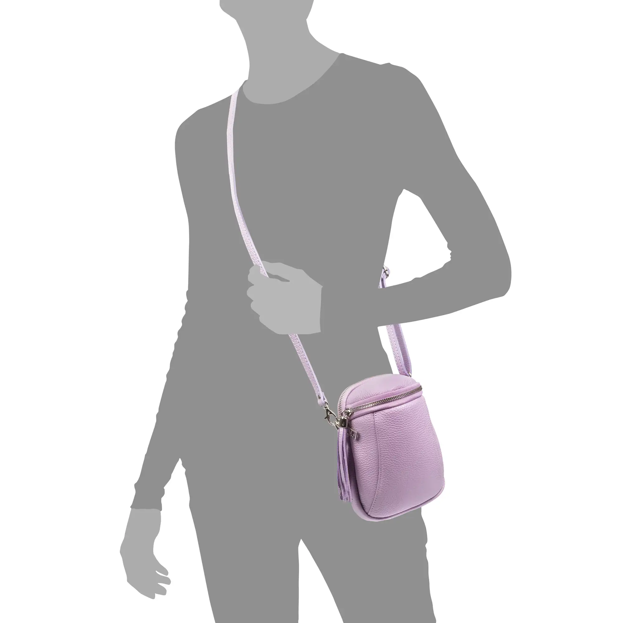 Agugliano bolso bandolera mujer. Piel auténtica acabado Dollaro.